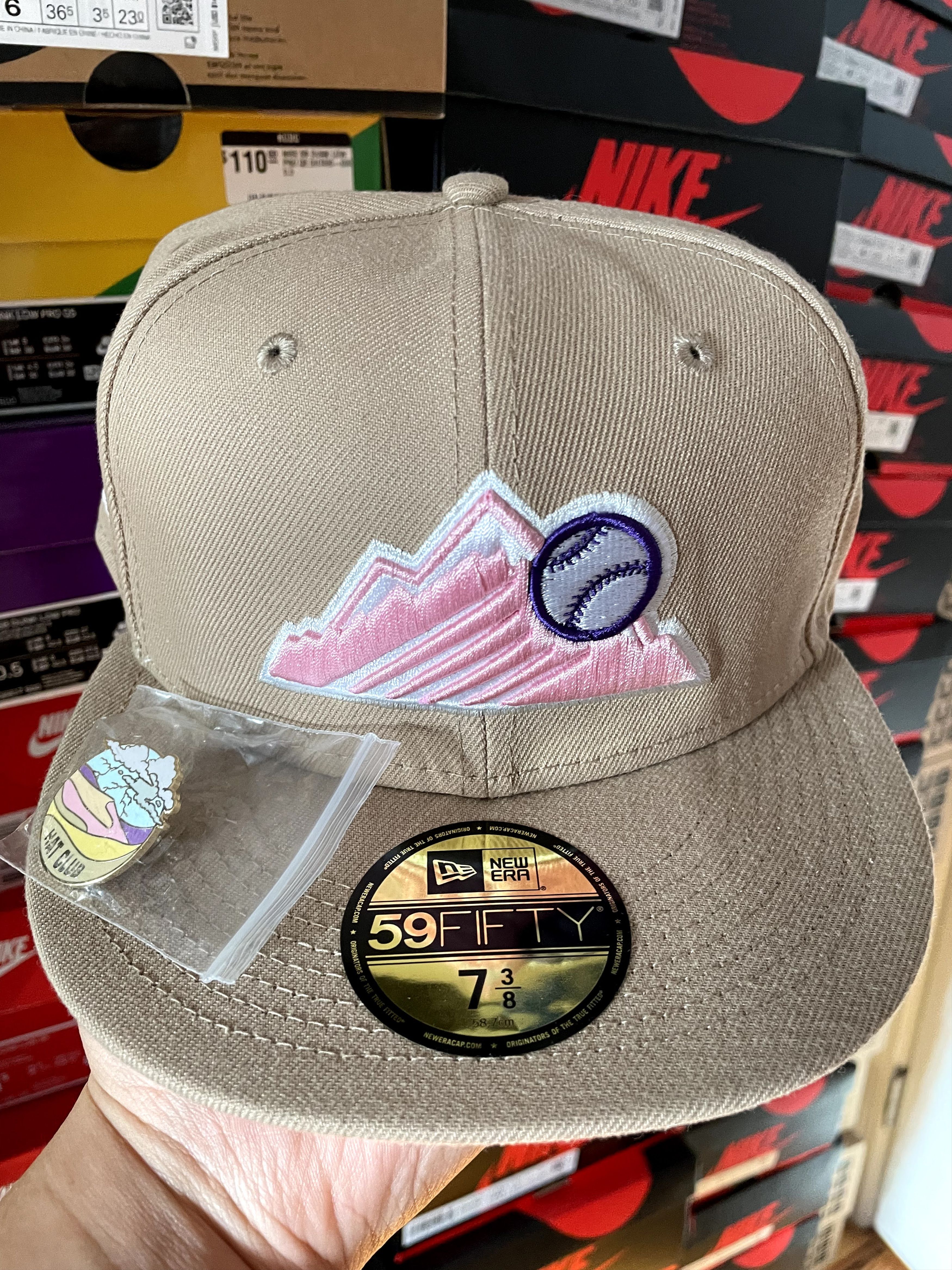 Hat Club × MLB × New Era Hatclub Sandstorm Colorado Rockies 7 3/8 Tan Pink 25th Anni Size ONE SIZE - 2 Thumbnail