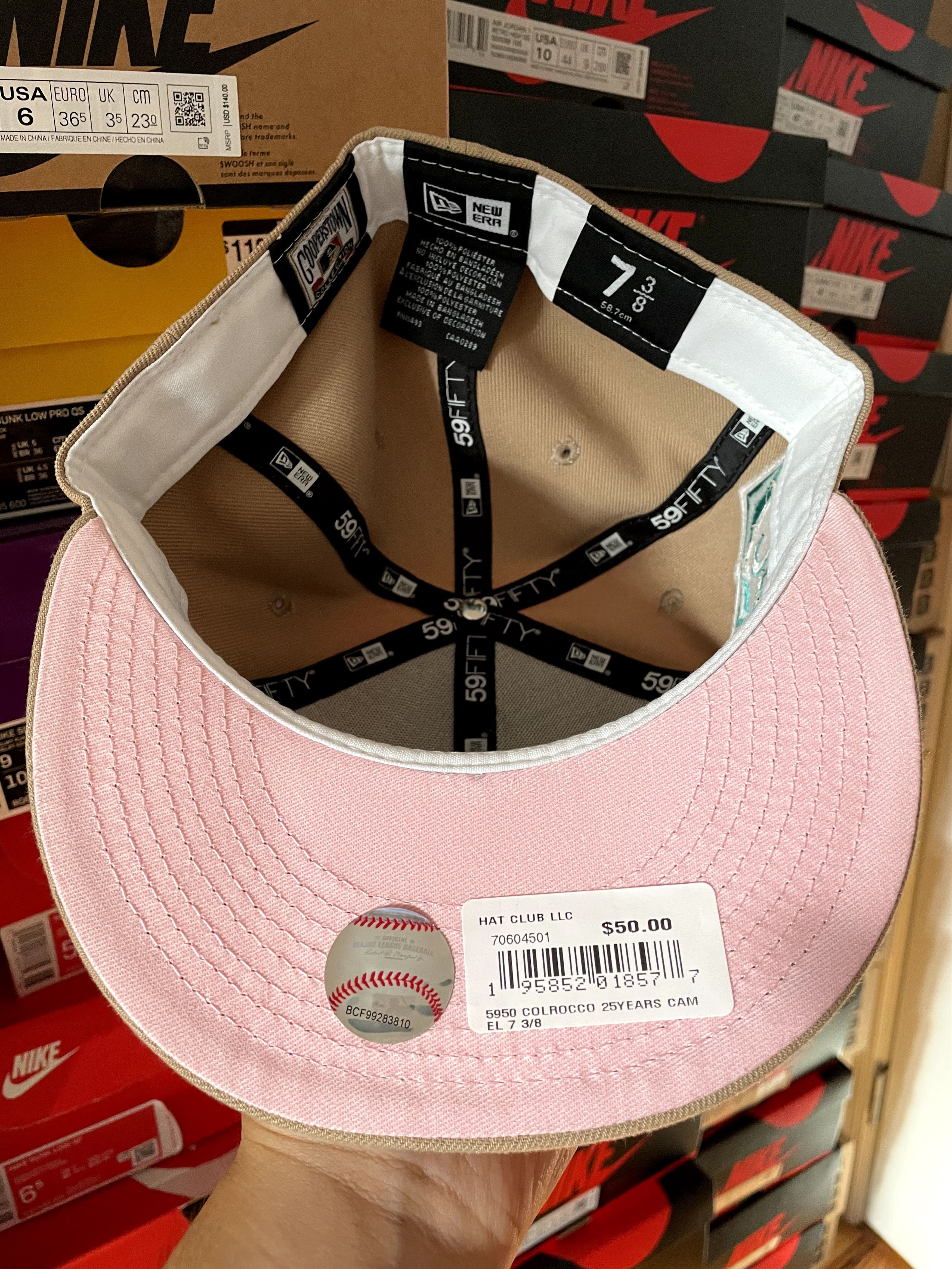 Hat Club × MLB × New Era Hatclub Sandstorm Colorado Rockies 7 3/8 Tan Pink 25th Anni Size ONE SIZE - 6 Thumbnail