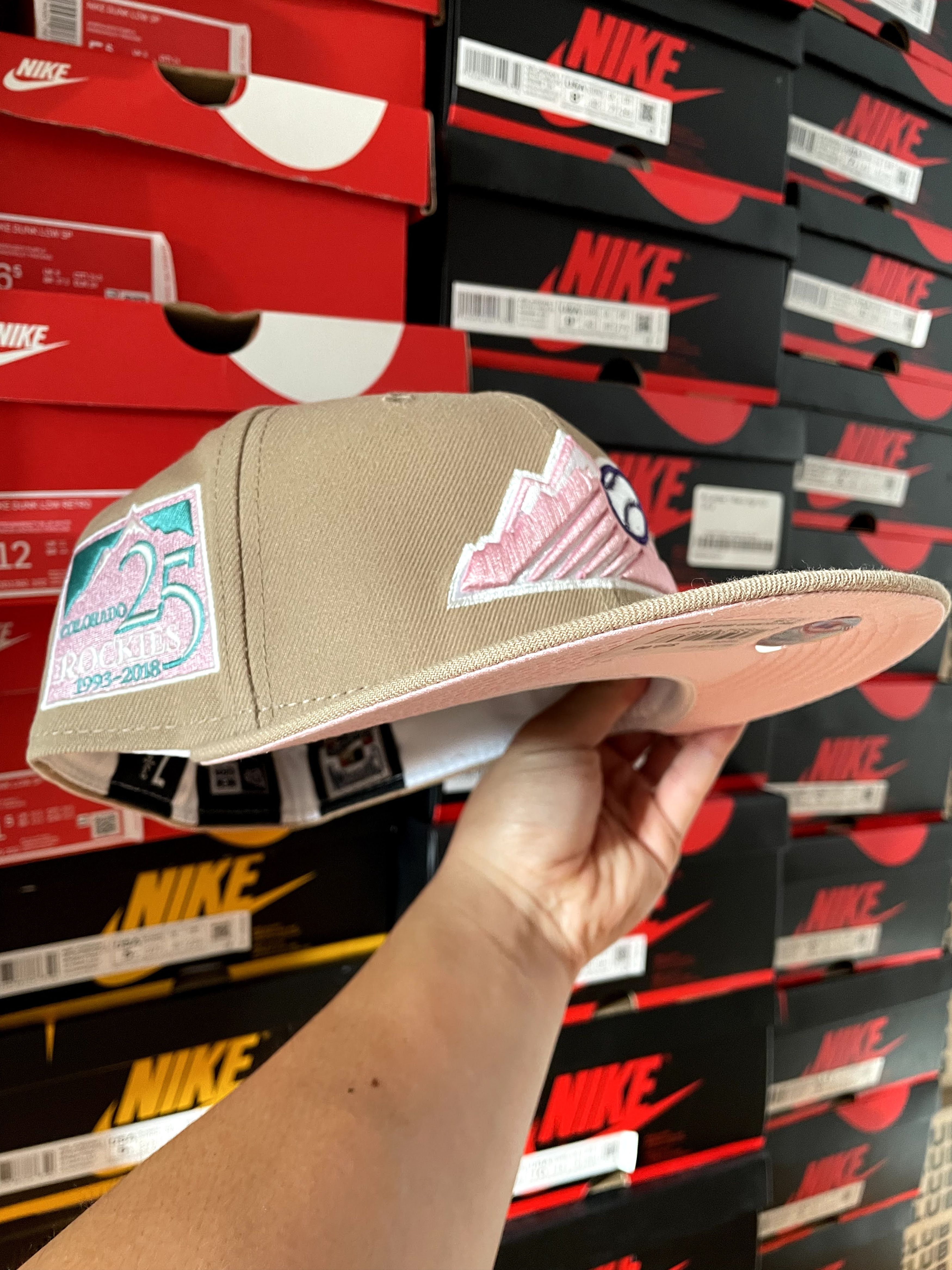 Hat Club × MLB × New Era Hatclub Sandstorm Colorado Rockies 7 3/8 Tan Pink 25th Anni Size ONE SIZE - 7 Thumbnail