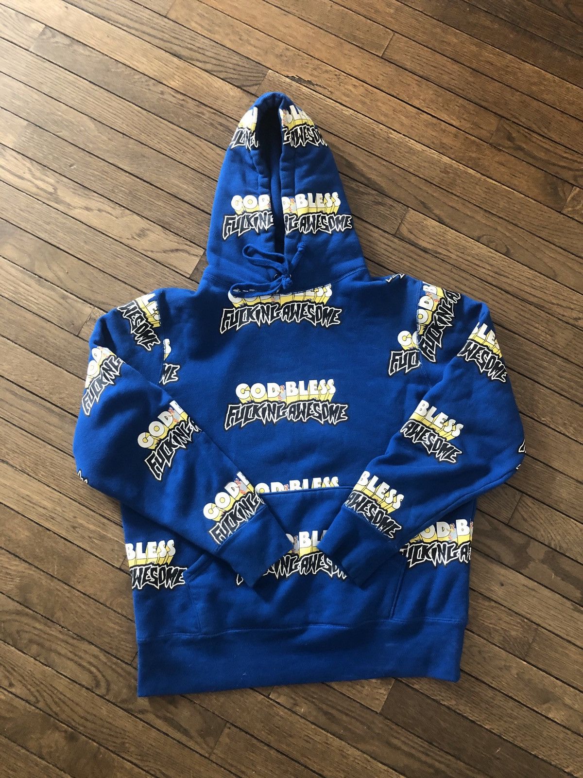 Fucking Awesome God Bless Fucking Awesome Hoodie Tyler skate blue