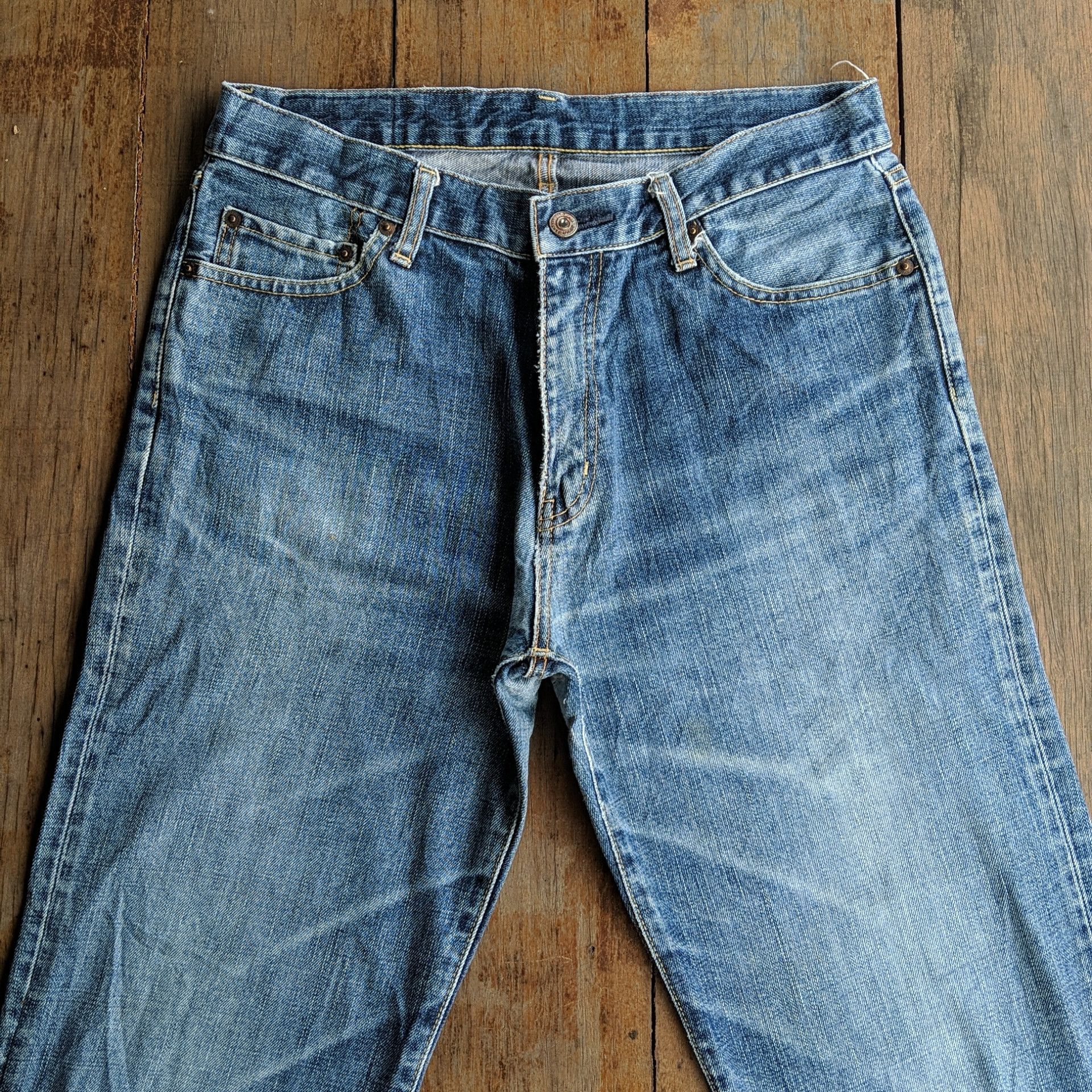Japanese Brand Vintage Japanese Distressed Faded Denim Jean Pants Size US 30 / EU 46 - 2 Thumbnail