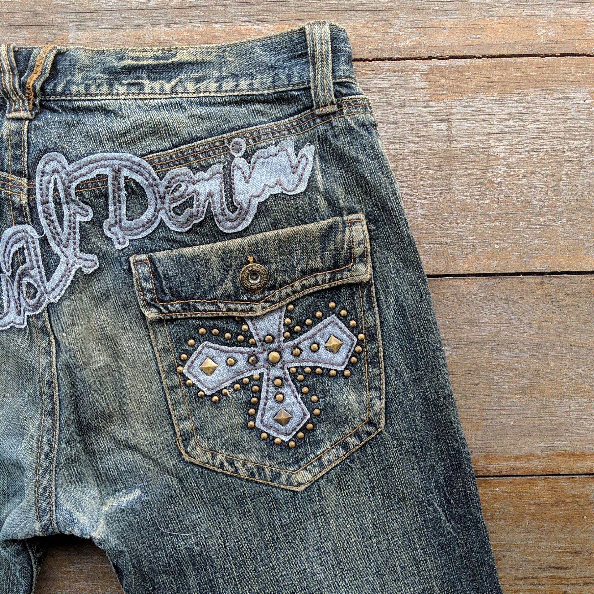 Japanese Brand Vtg Anti-Label Special Denim A Cross Faded Denim Jean Pant Size US 34 / EU 50 - 11 Thumbnail