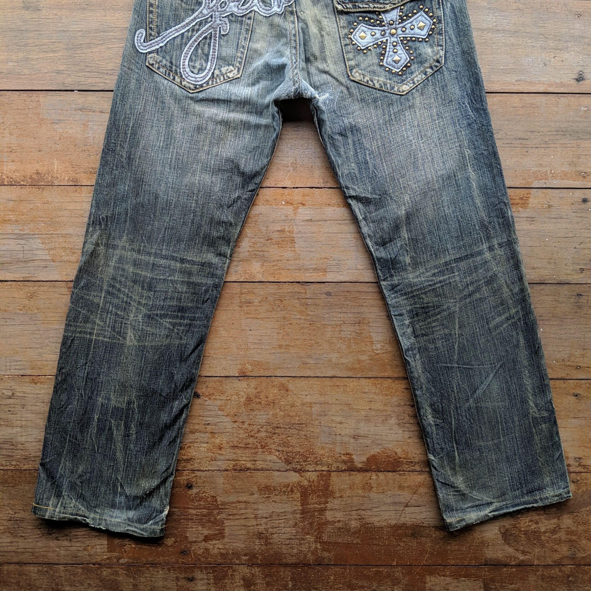 Japanese Brand Vtg Anti-Label Special Denim A Cross Faded Denim Jean Pant Size US 34 / EU 50 - 12 Thumbnail