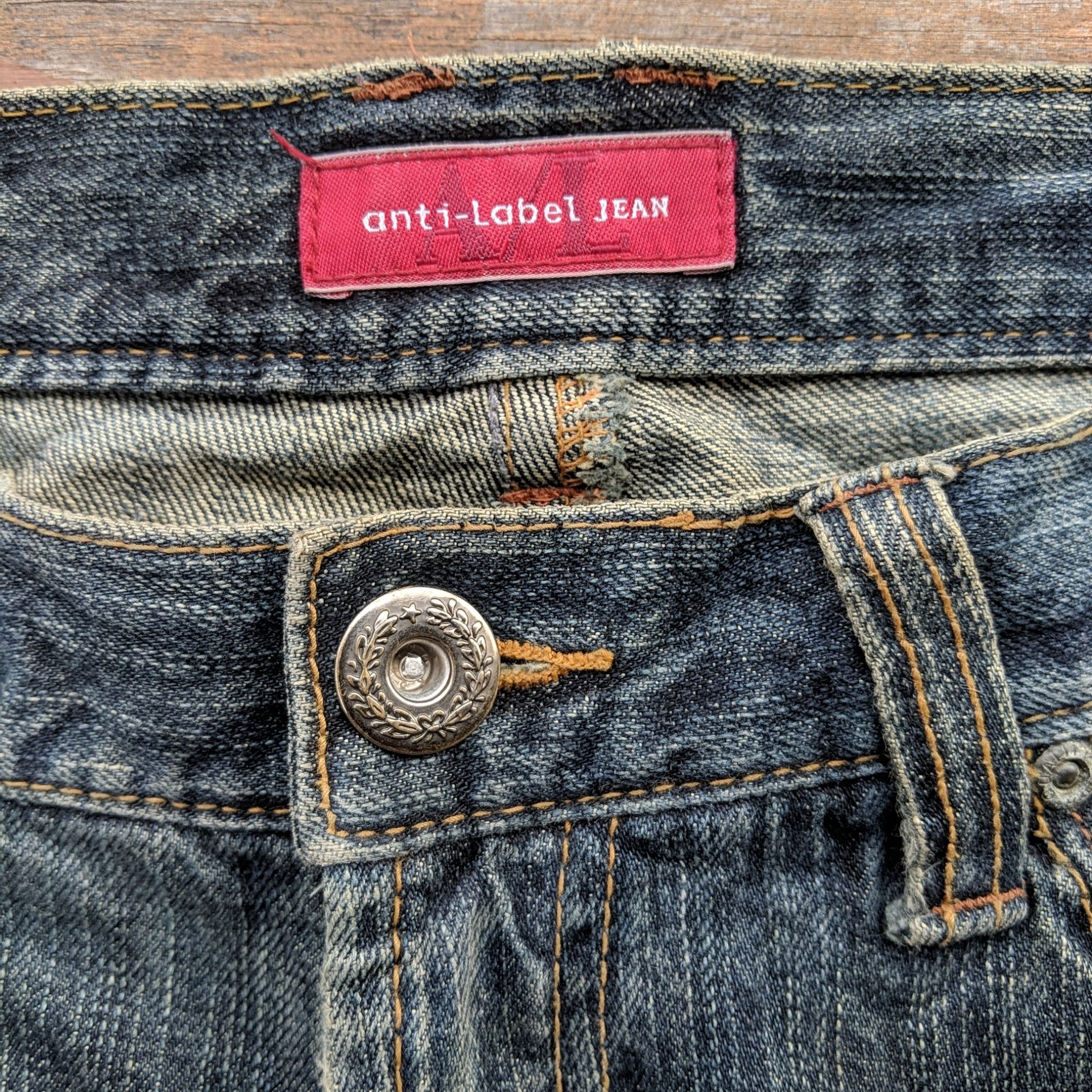 Japanese Brand Vtg Anti-Label Special Denim A Cross Faded Denim Jean Pant Size US 34 / EU 50 - 7 Thumbnail