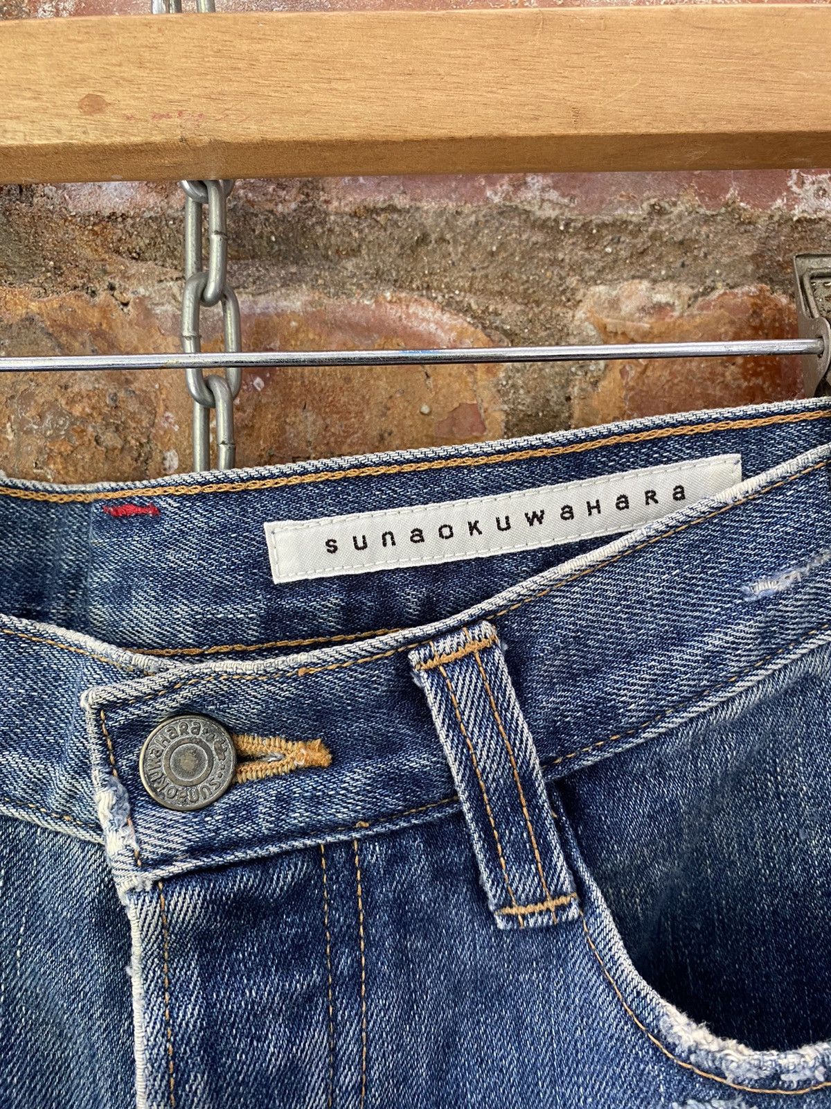 Final Home Vtg SUNAO KUWAHARA whisker distressed selvedge pants Size US 30 / EU 46 - 9 Thumbnail