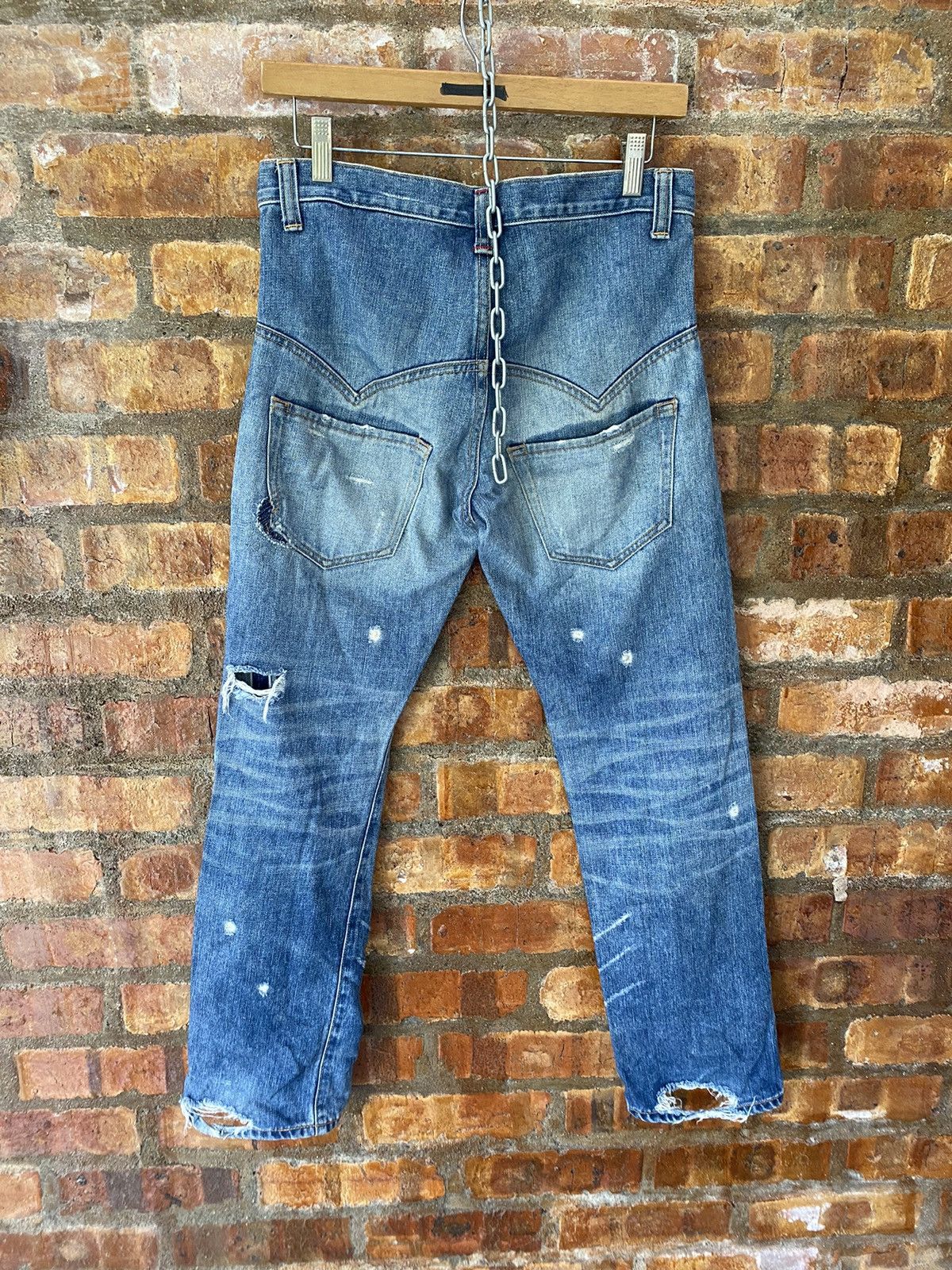 Final Home Vtg SUNAO KUWAHARA whisker distressed selvedge pants Size US 30 / EU 46 - 12 Thumbnail