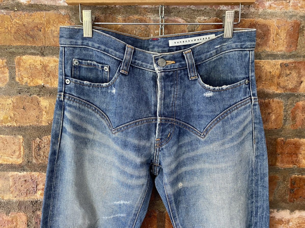 Final Home Vtg SUNAO KUWAHARA whisker distressed selvedge pants Size US 30 / EU 46 - 3 Thumbnail