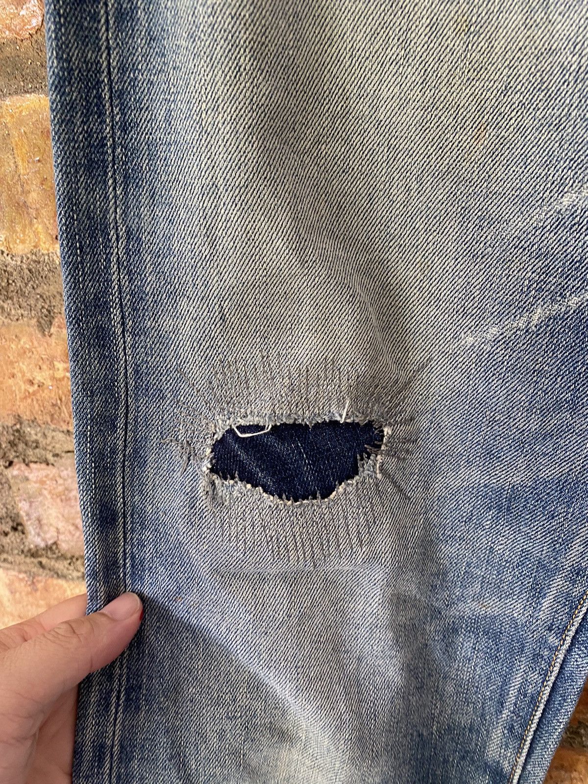 Final Home Vtg SUNAO KUWAHARA whisker distressed selvedge pants Size US 30 / EU 46 - 8 Thumbnail