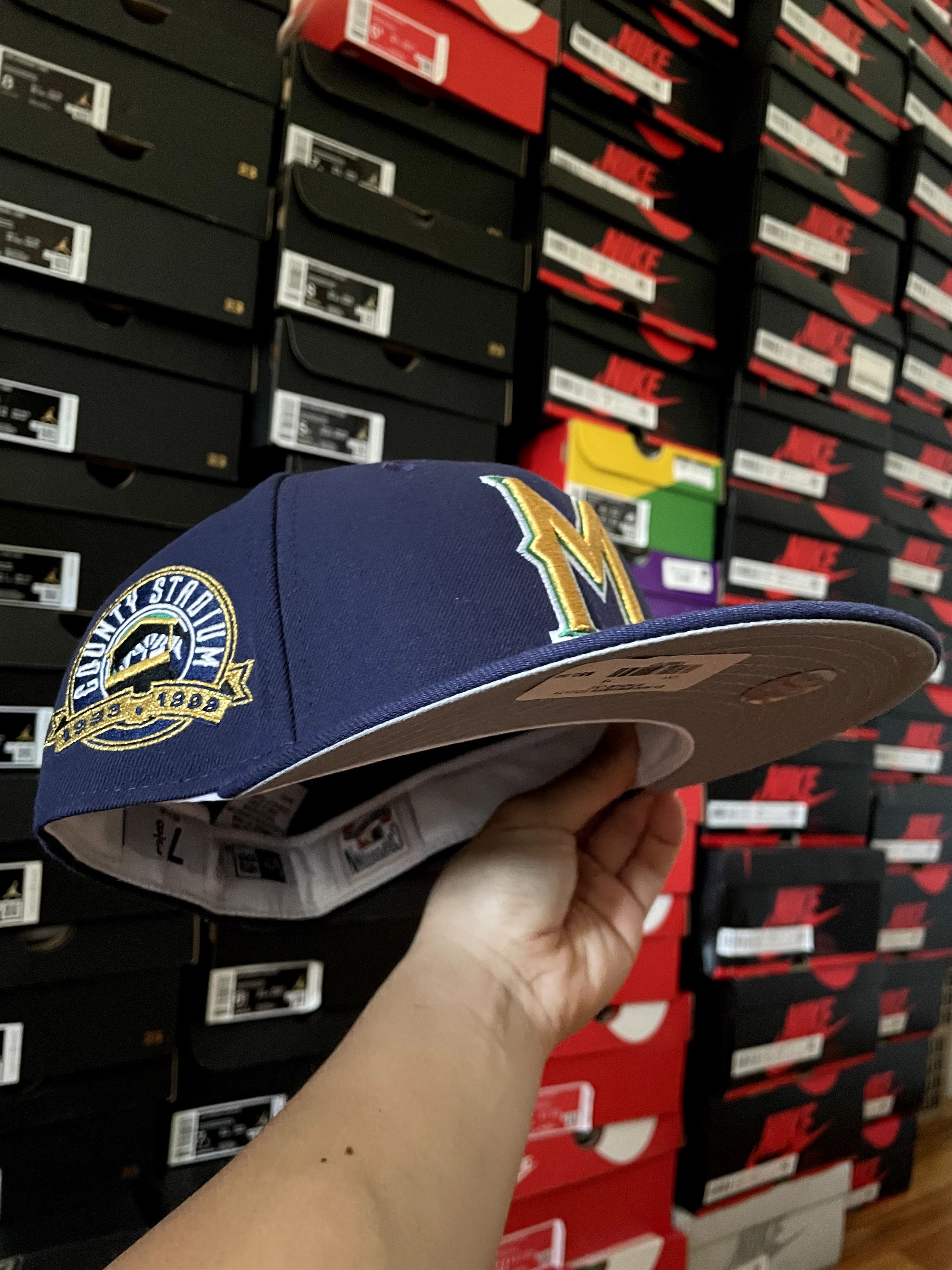 Hat Club × MLB × New Era Hatclub Exclusive Variety Milwaukee Brewers 7 3/8 Grey Gold Size ONE SIZE - 6 Thumbnail