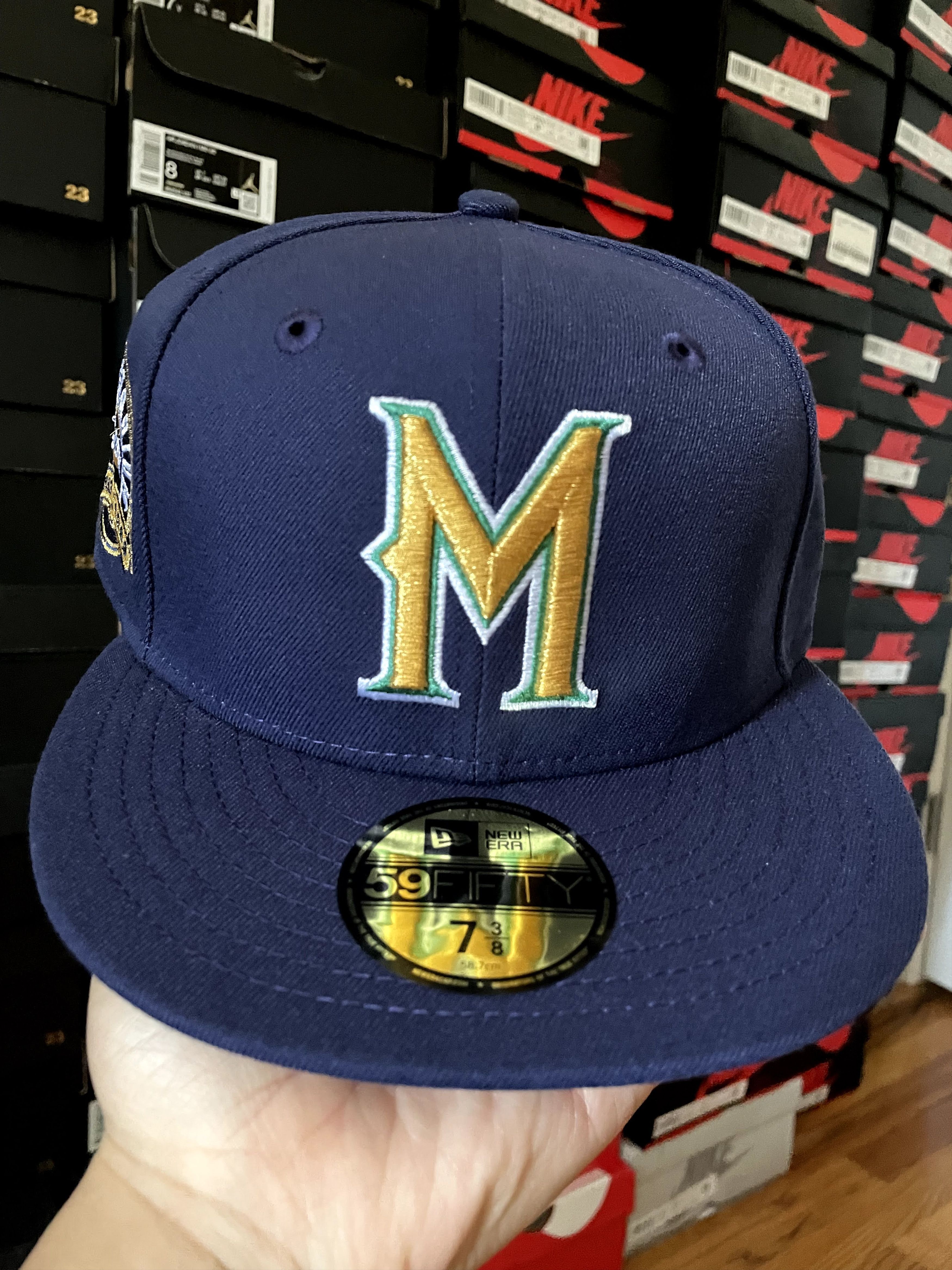 Hat Club × MLB × New Era Hatclub Exclusive Variety Milwaukee Brewers 7 3/8 Grey Gold Size ONE SIZE - 2 Thumbnail