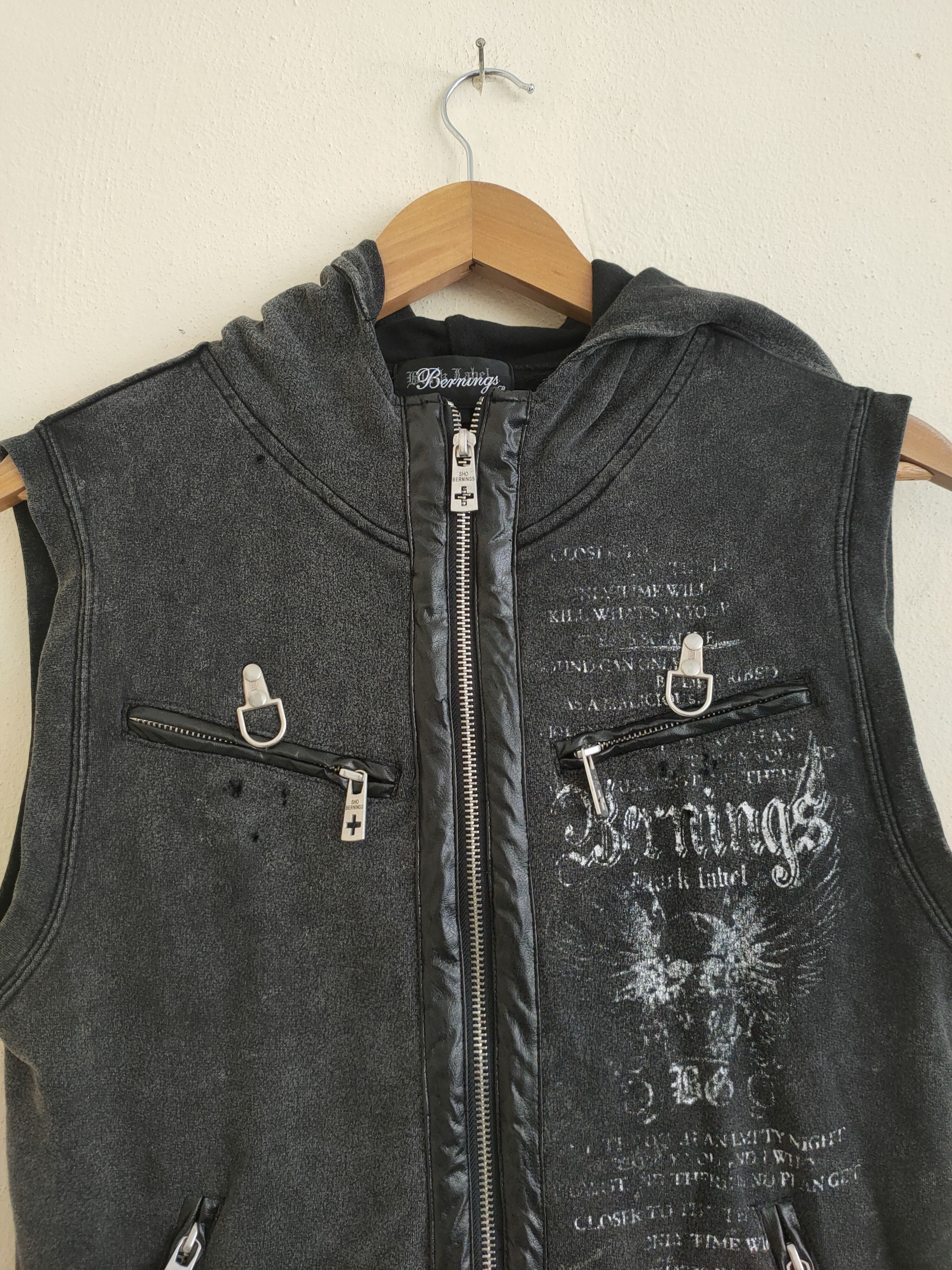 Japanese Brand × Vintage Vintage Bernings Zipup Hoodie Vest Size US M / EU 48-50 / 2 - 2 Thumbnail