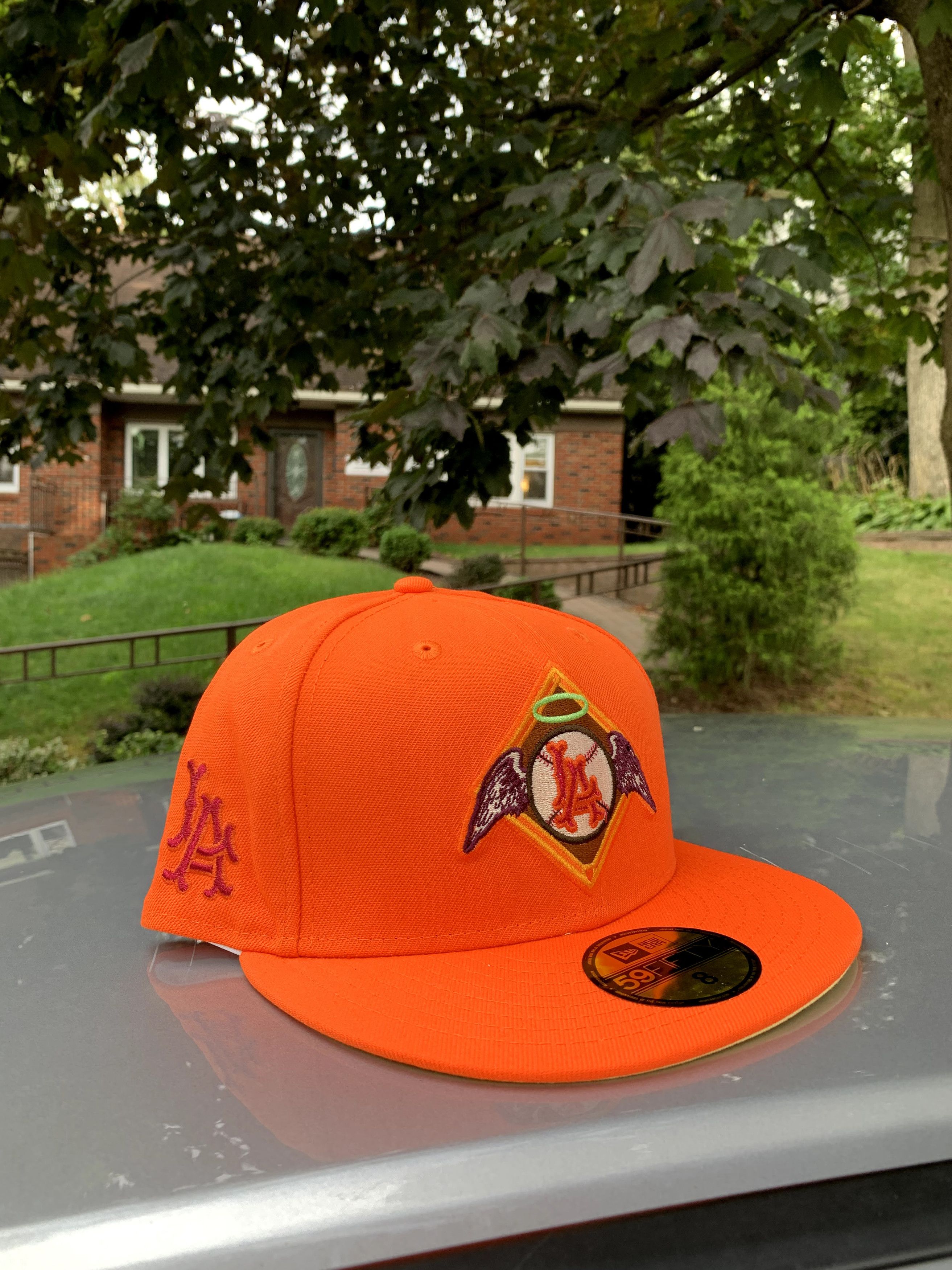 image of Hat x Mlb Myfitteds Harry Potter Los Angeles Angels 8 Deathly Hallows in Orange Yellow, Men's