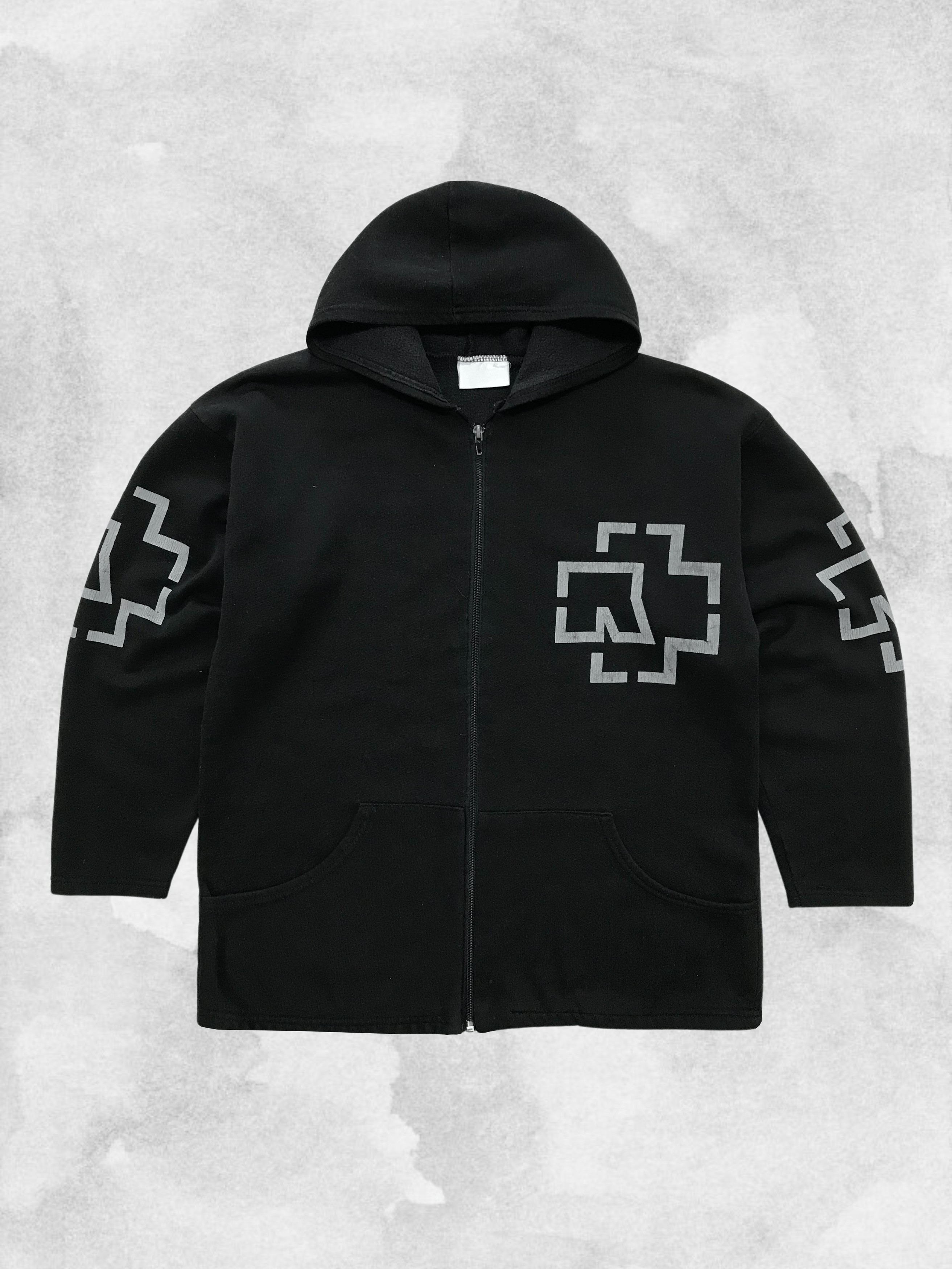 Band Tees × Vintage RAMMSTEIN Vintage 90s Hoodie Zip Rare Metal Till Lindemann Size US S / EU 44-46 / 1 - 1 Thumbnail