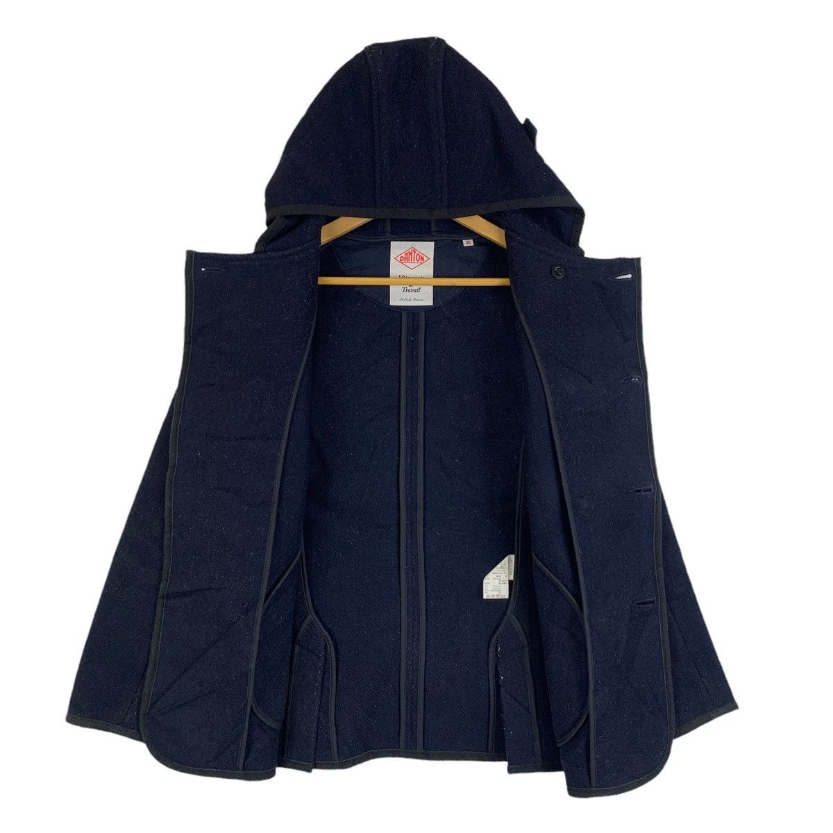 Danton × Vintage DANTON Vetements de Travail Wool Hoodie Peacoats Jacket Size US S / EU 44-46 / 1 - 3 Thumbnail