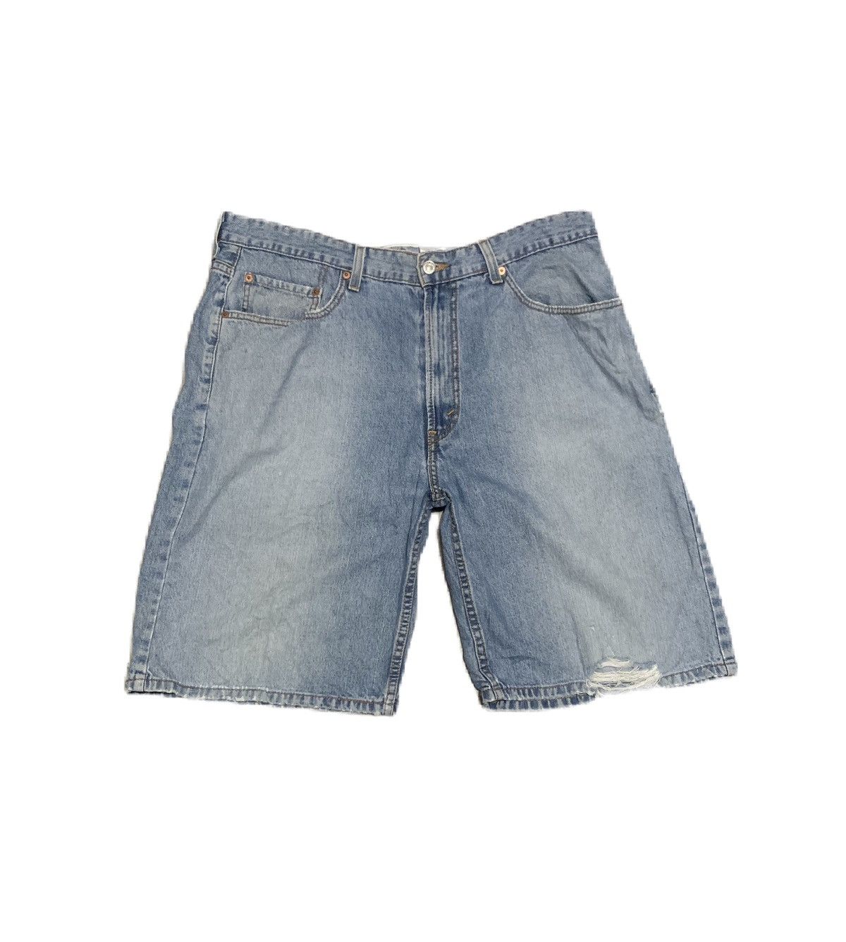 image of Levis 569 Faded Blue Jeans in Blue Denim, Men's (Size 37)