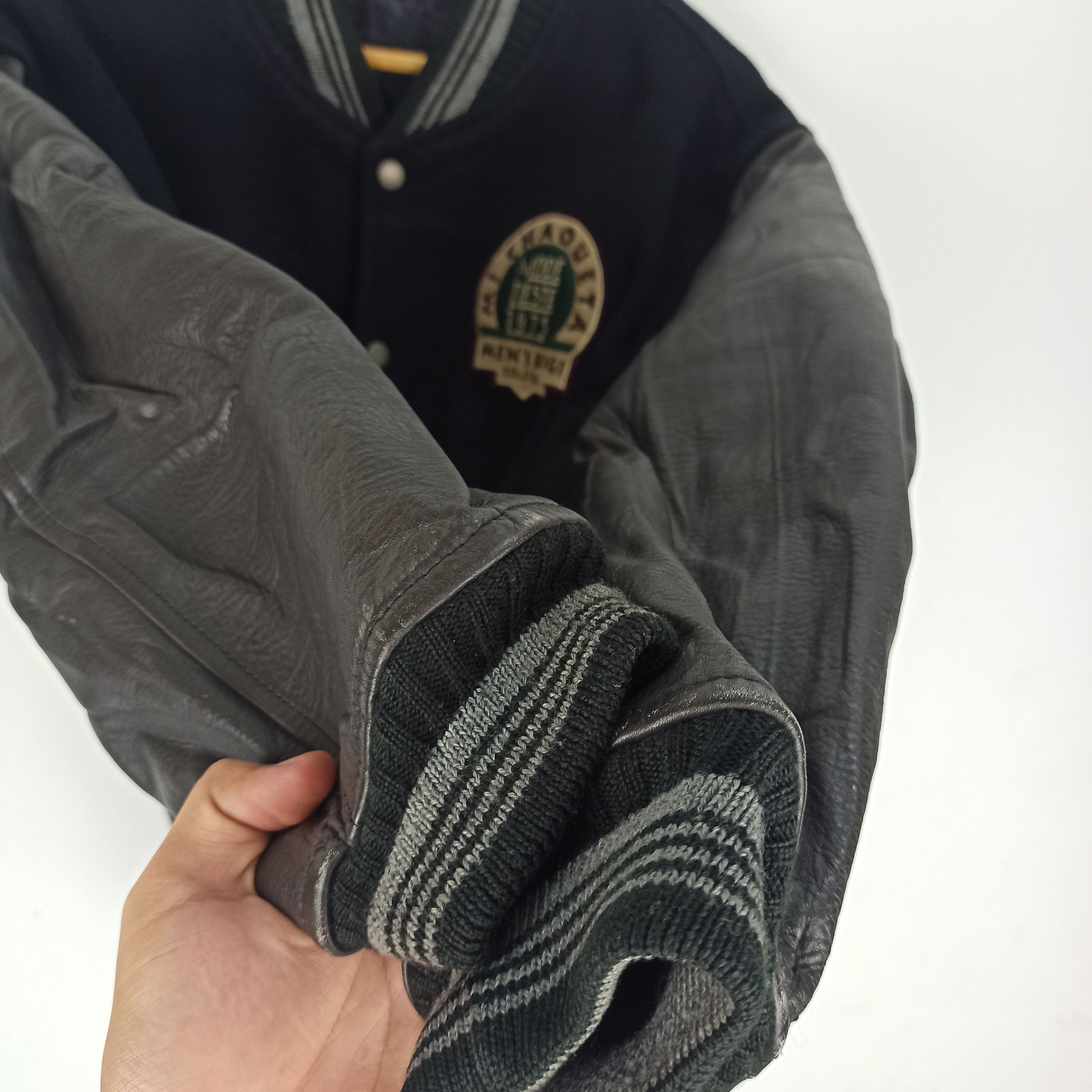 BIGI Vintage🔥 Quilted Leather Letterman Varsity Jacket By BIGI Size US XL / EU 56 / 4 - 7 Thumbnail
