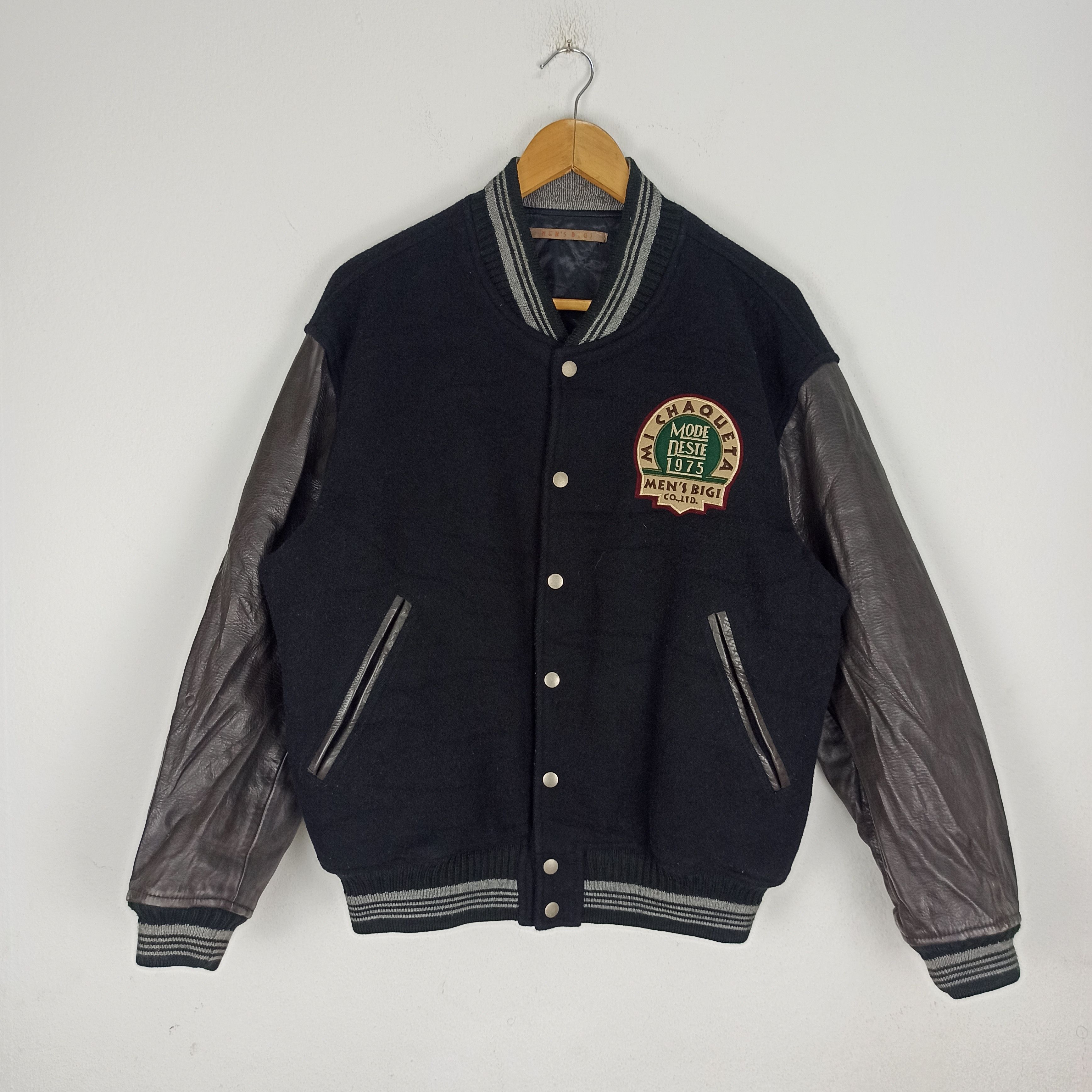 BIGI Vintage🔥 Quilted Leather Letterman Varsity Jacket By BIGI Size US XL / EU 56 / 4 - 4 Thumbnail