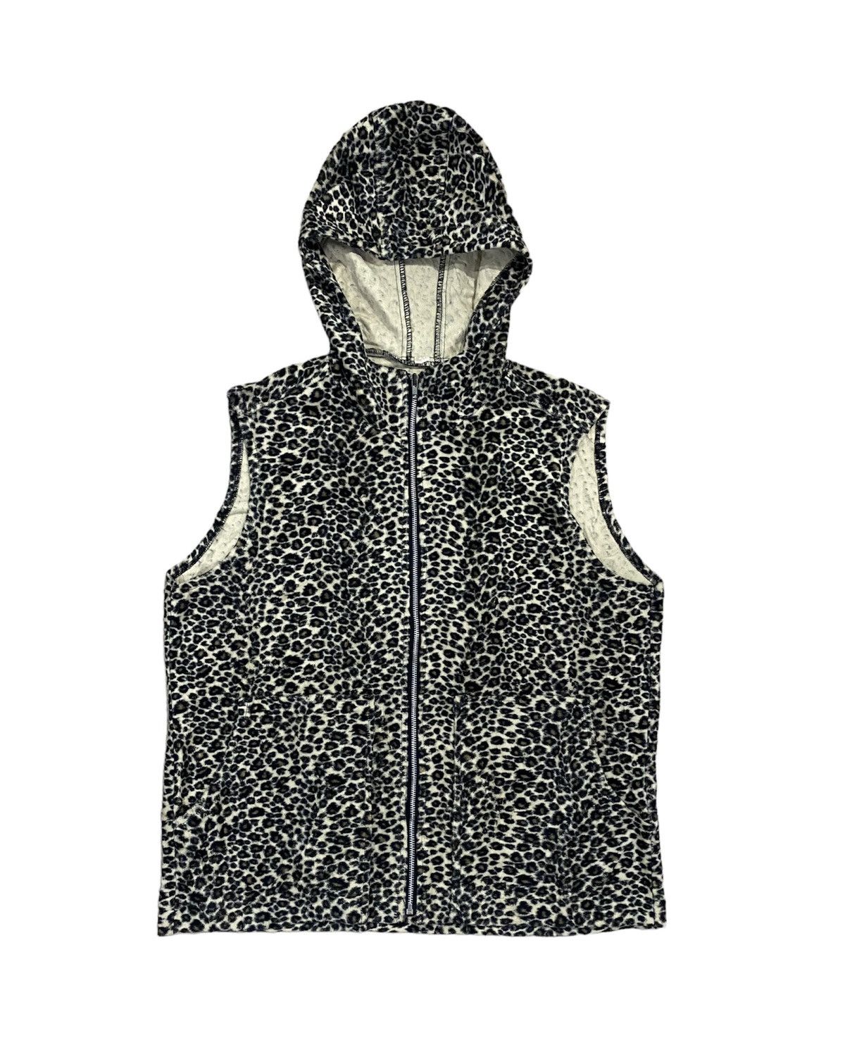 Japanese Brand 90s Japanese Brand Leopard fleece hoodie Size US M / EU 48-50 / 2 - 1 Thumbnail