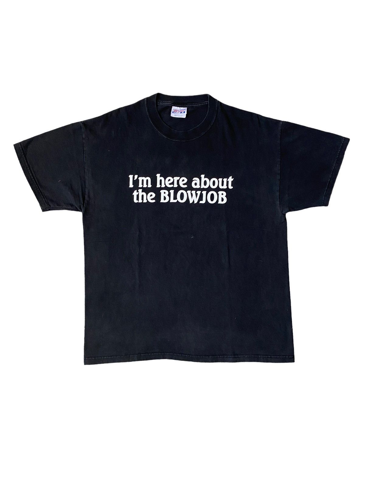 希少 90s Dore Soul Blowjob Tshirt BLACK L Streetwear × Vintage Vintage 90 I'm Here About The Blowjob funny