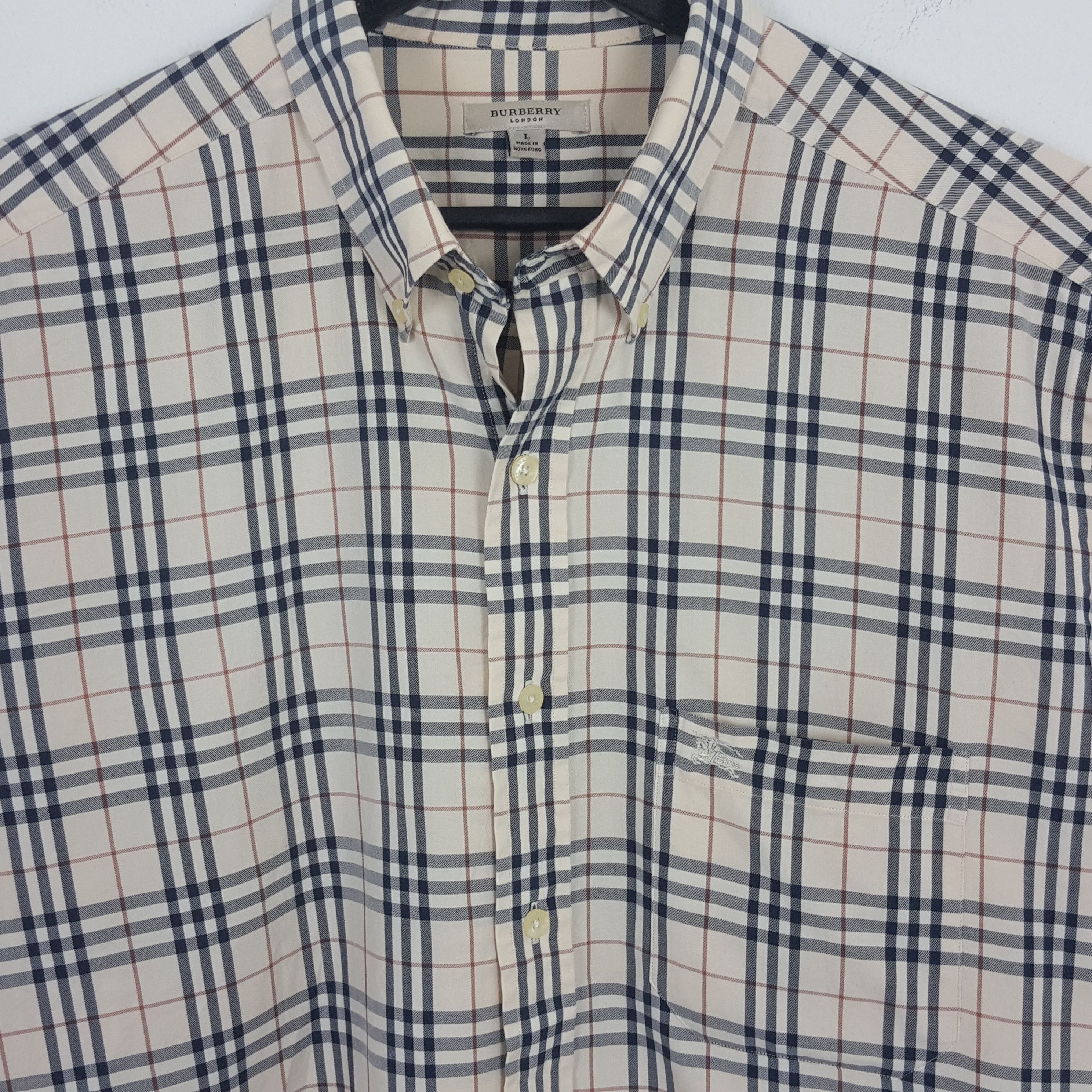 Burberry × Vintage Vintage BURBERRY LONDON Nova Check Design Shirt Size US L / EU 52-54 / 3 - 2 Thumbnail