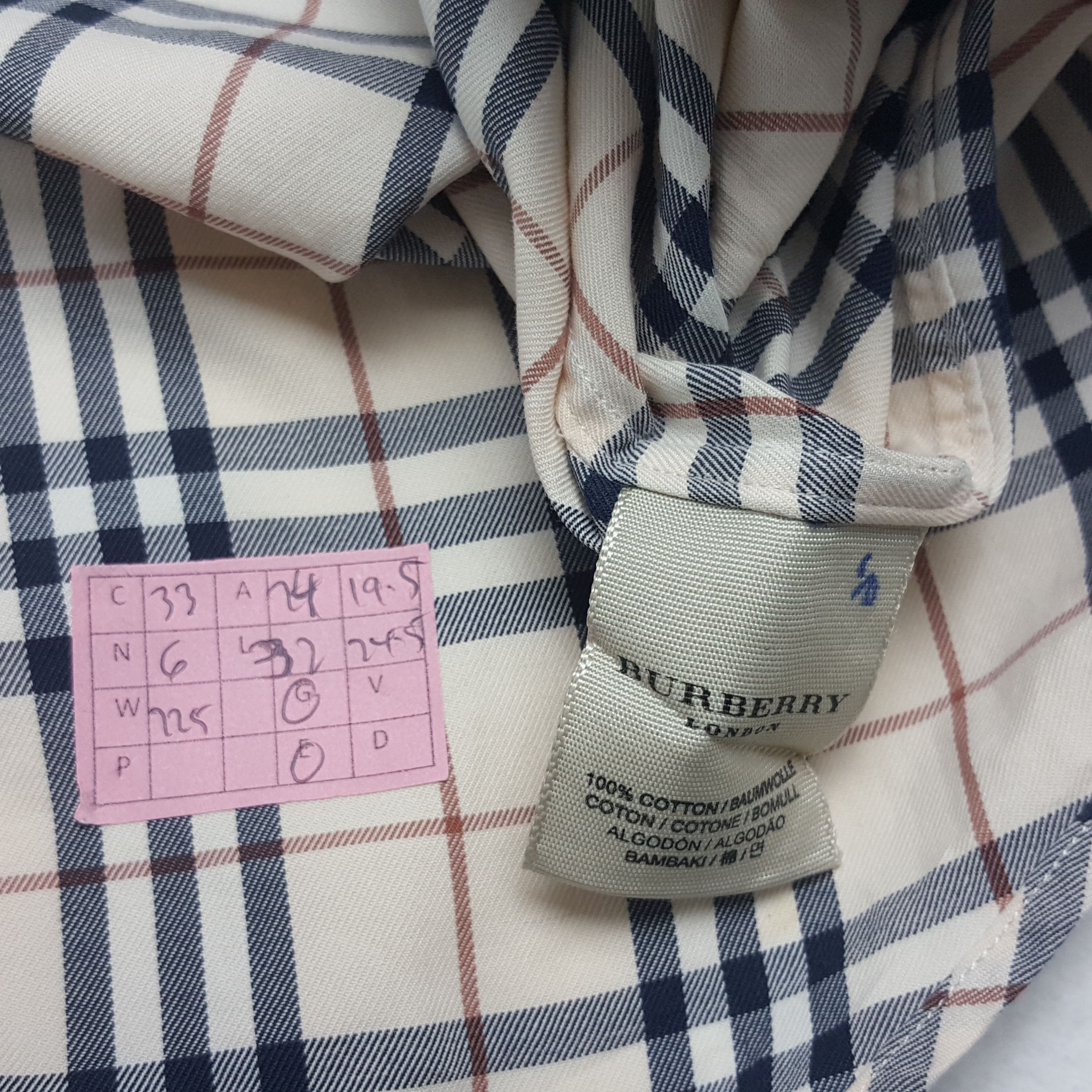 Burberry × Vintage Vintage BURBERRY LONDON Nova Check Design Shirt Size US L / EU 52-54 / 3 - 4 Thumbnail