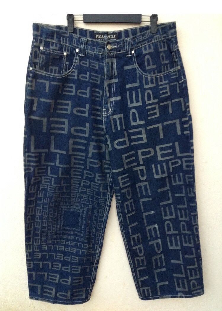 JNCO × Marc Buchanan × Pelle Pelle Vintage Pelle Pelle Marc Buchanan Monogram Baggy Jeans Size US 36 / EU 52 - 1 Thumbnail