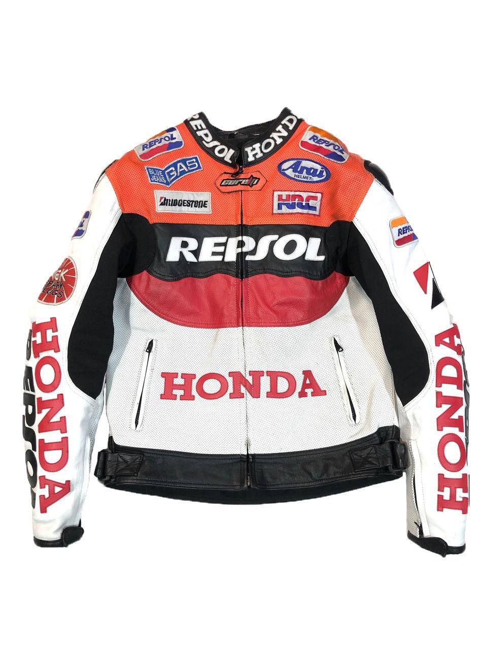 image of Honda Moto Leather Jacket Morocross in White, Men's (Size Medium)