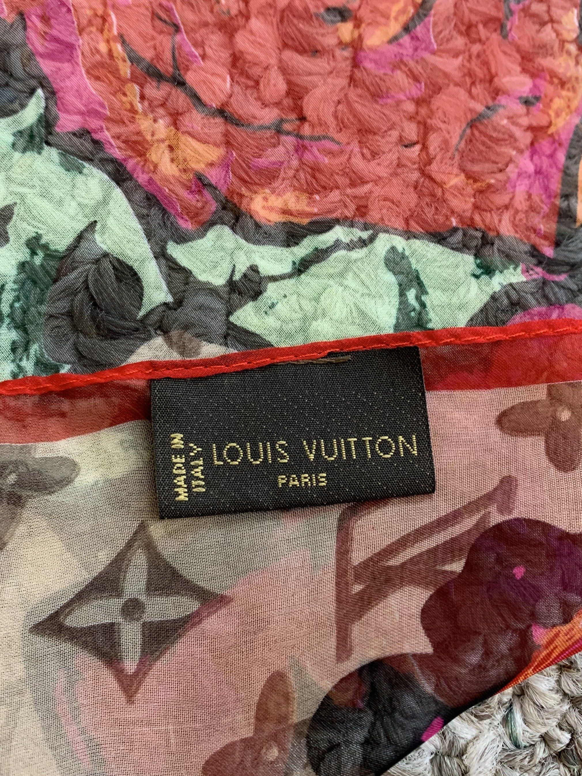 Louis Vuitton × Stephen Sprouse F/W 2008 Louis Vuitton x Sprouse Silk Roses Graffiti Scarf Size ONE SIZE - 6 Thumbnail