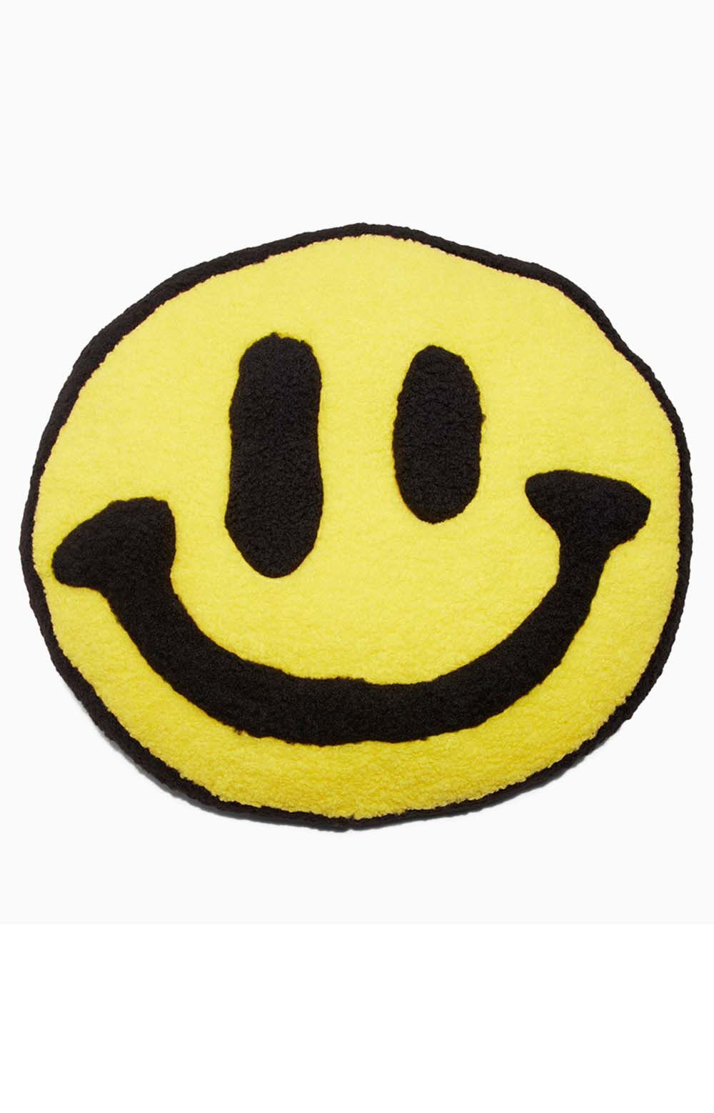 image of Market Smiley Collage Chenille Pillow in Yellow, Men's