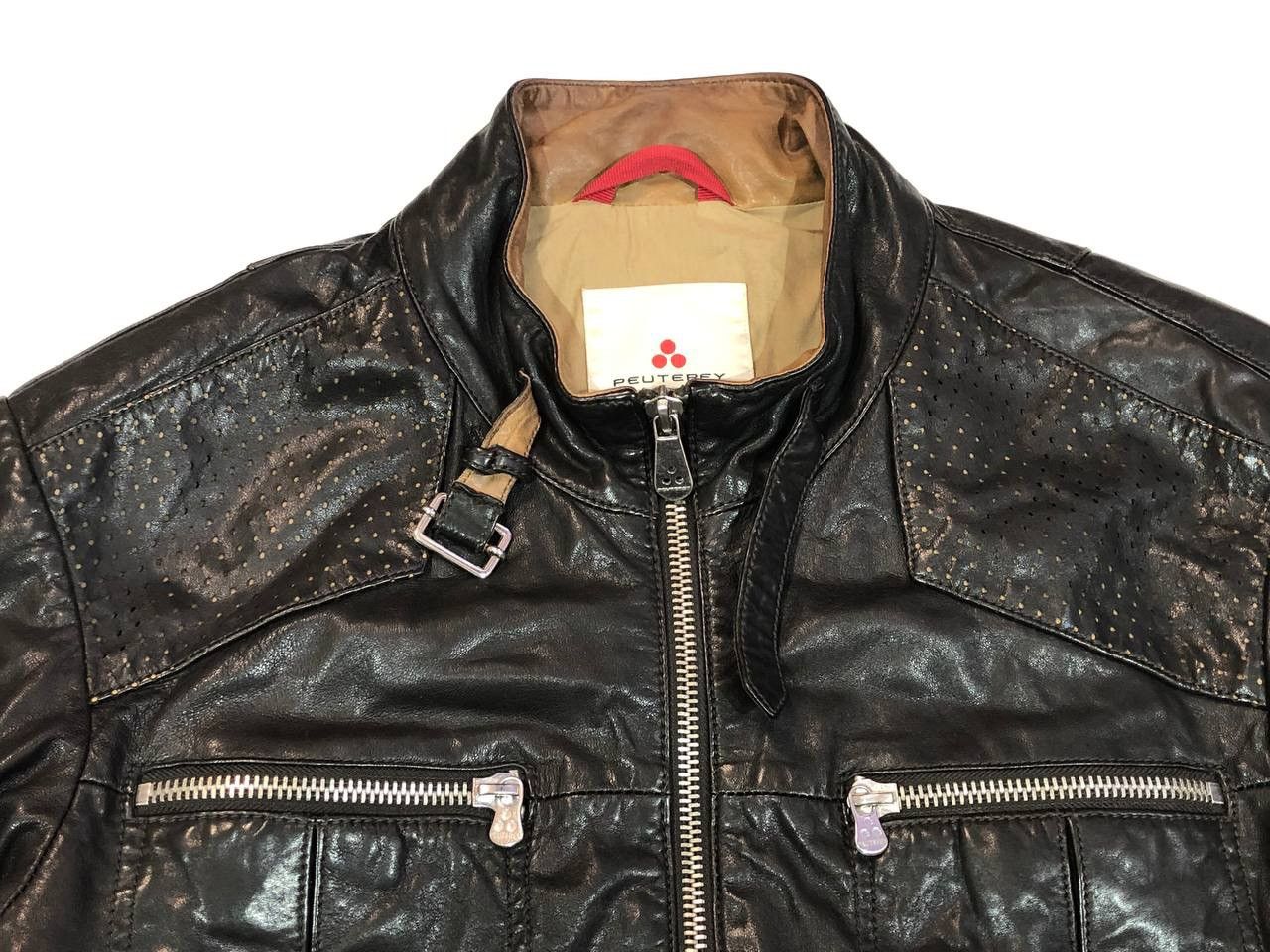 Genuine Leather × Peuterey Peuterey Leather Jacket Black Size US XL / EU 56 / 4 - 8 Thumbnail