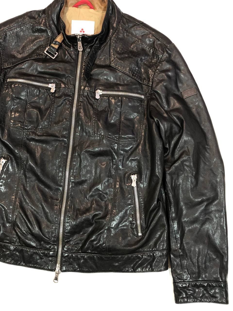 Genuine Leather × Peuterey Peuterey Leather Jacket Black Size US XL / EU 56 / 4 - 2 Thumbnail