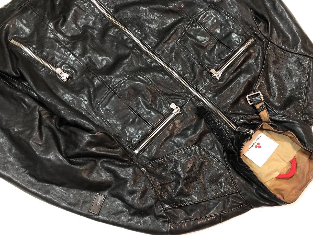 Genuine Leather × Peuterey Peuterey Leather Jacket Black Size US XL / EU 56 / 4 - 6 Thumbnail