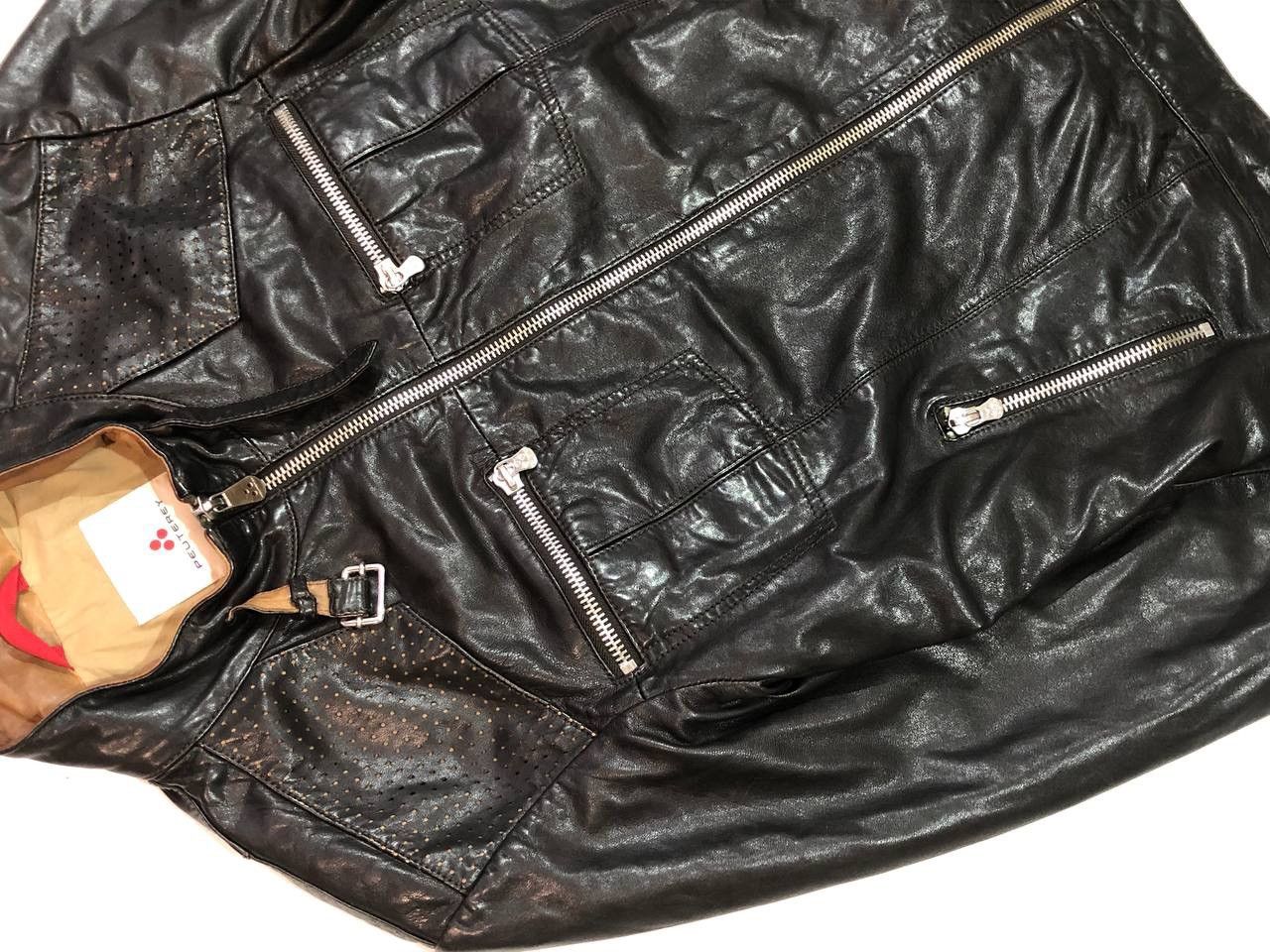 Genuine Leather × Peuterey Peuterey Leather Jacket Black Size US XL / EU 56 / 4 - 7 Thumbnail