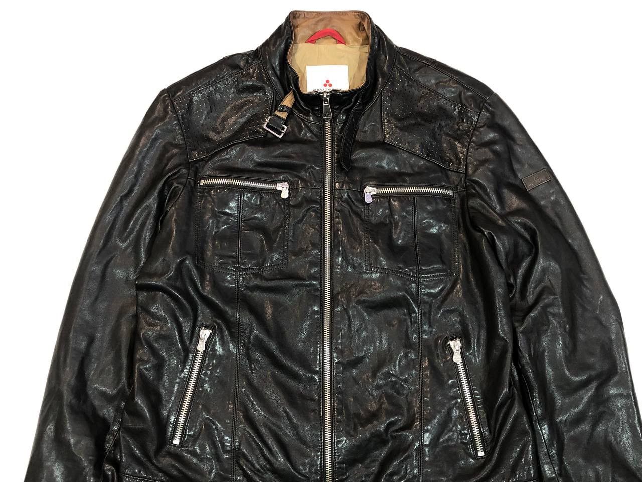 Genuine Leather × Peuterey Peuterey Leather Jacket Black Size US XL / EU 56 / 4 - 4 Thumbnail