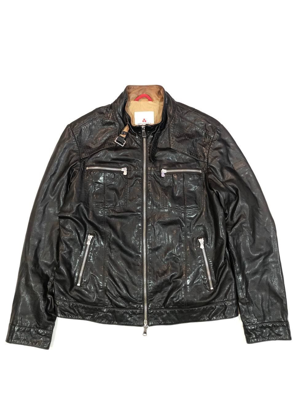 image of Genuine Leather x Leather Jacket Peuterey Leather Jacket Black, Men's (Size XL)