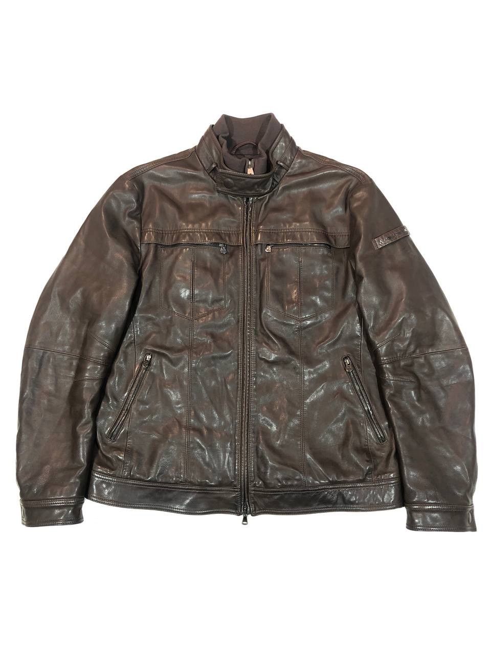 image of Genuine Leather x Leather Jacket Peuterey Leather Jacket in Brown, Men's (Size XL)