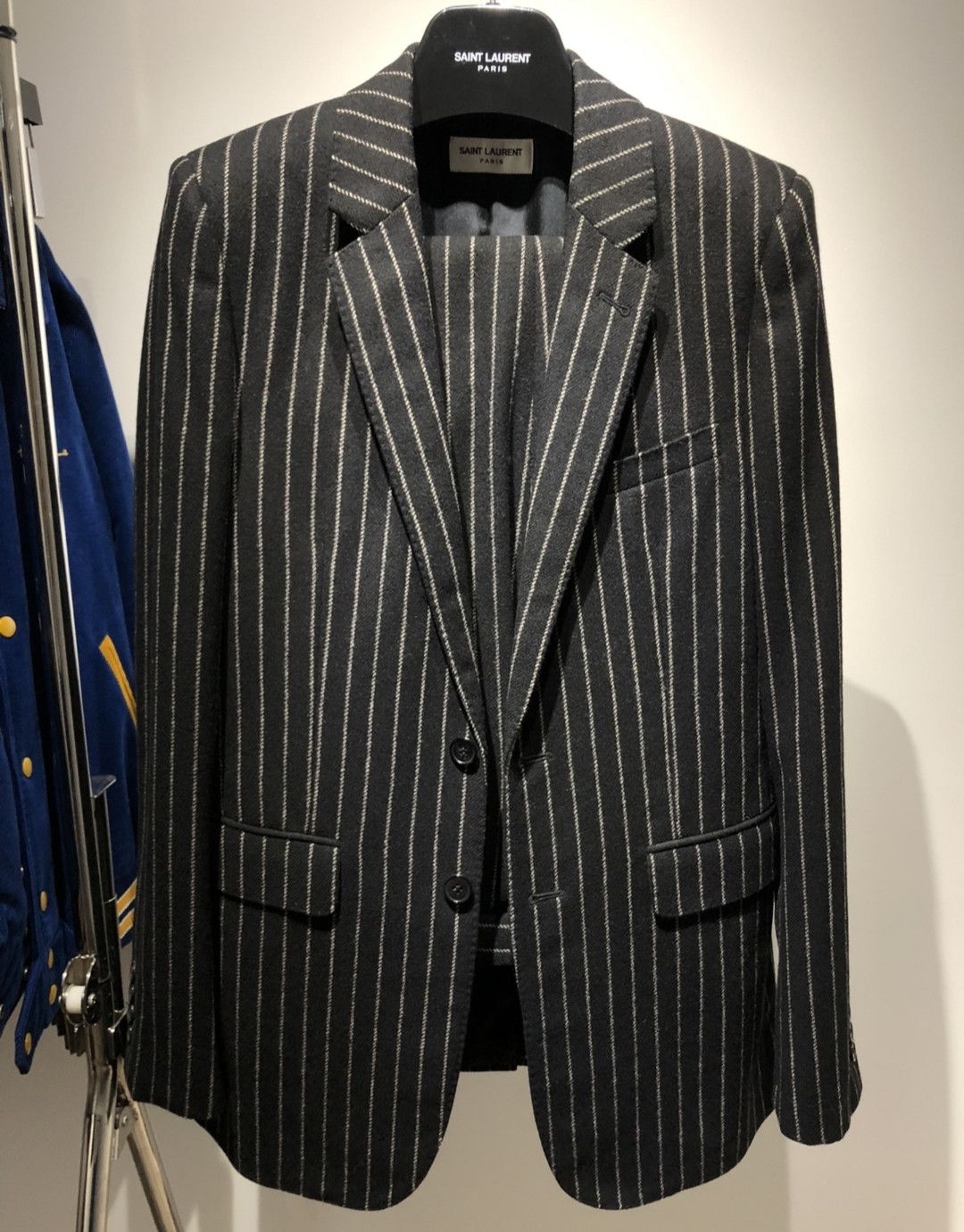 Saint Laurent Paris Saint Laurent Autumn and winter striped suit suit with pants Size US S / EU 44-46 / 1 - 1 Thumbnail