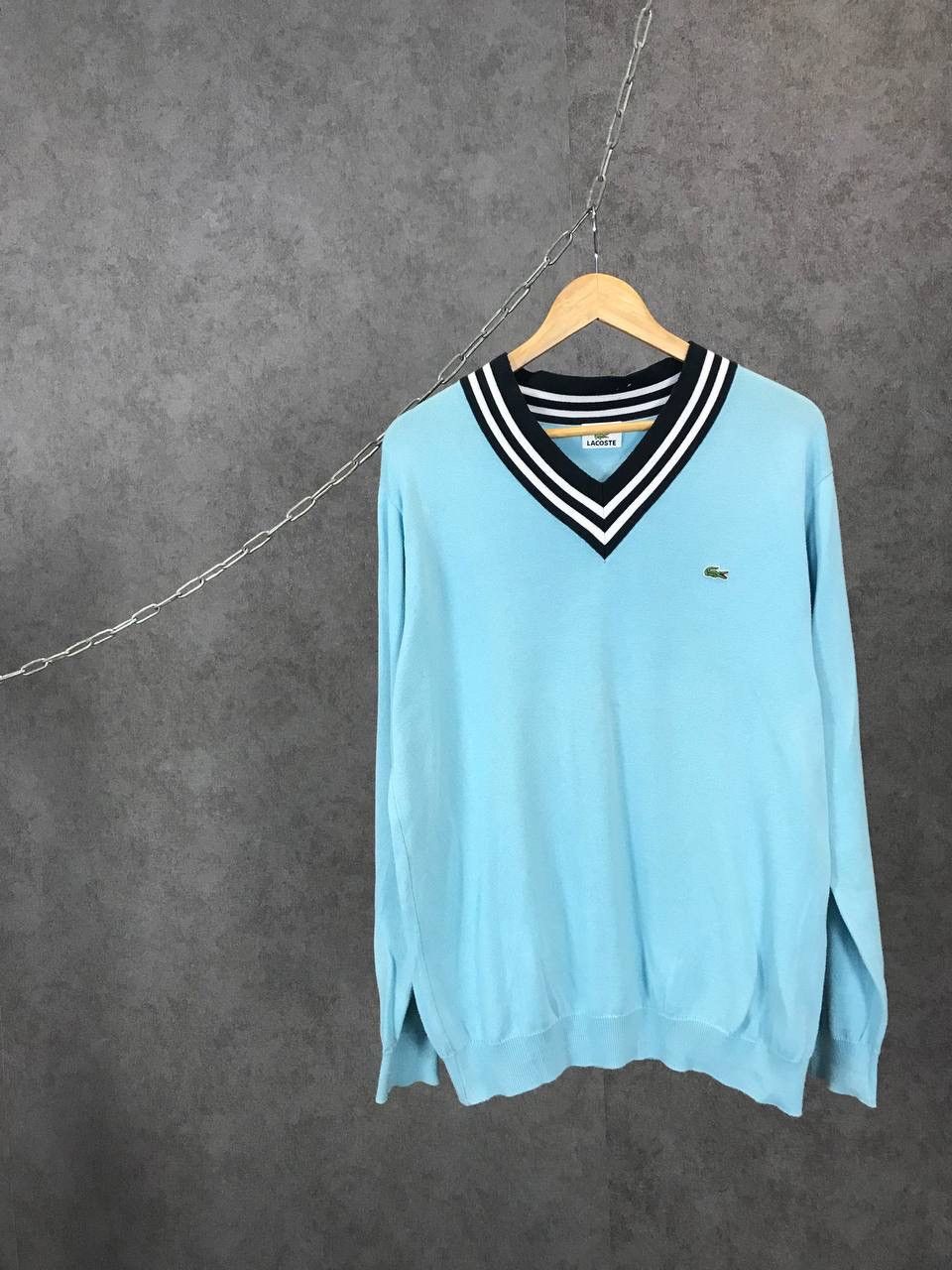 Lacoste Lacoste vintage v neck sweatshirt Size US L / EU 52-54 / 3 - 1 Thumbnail
