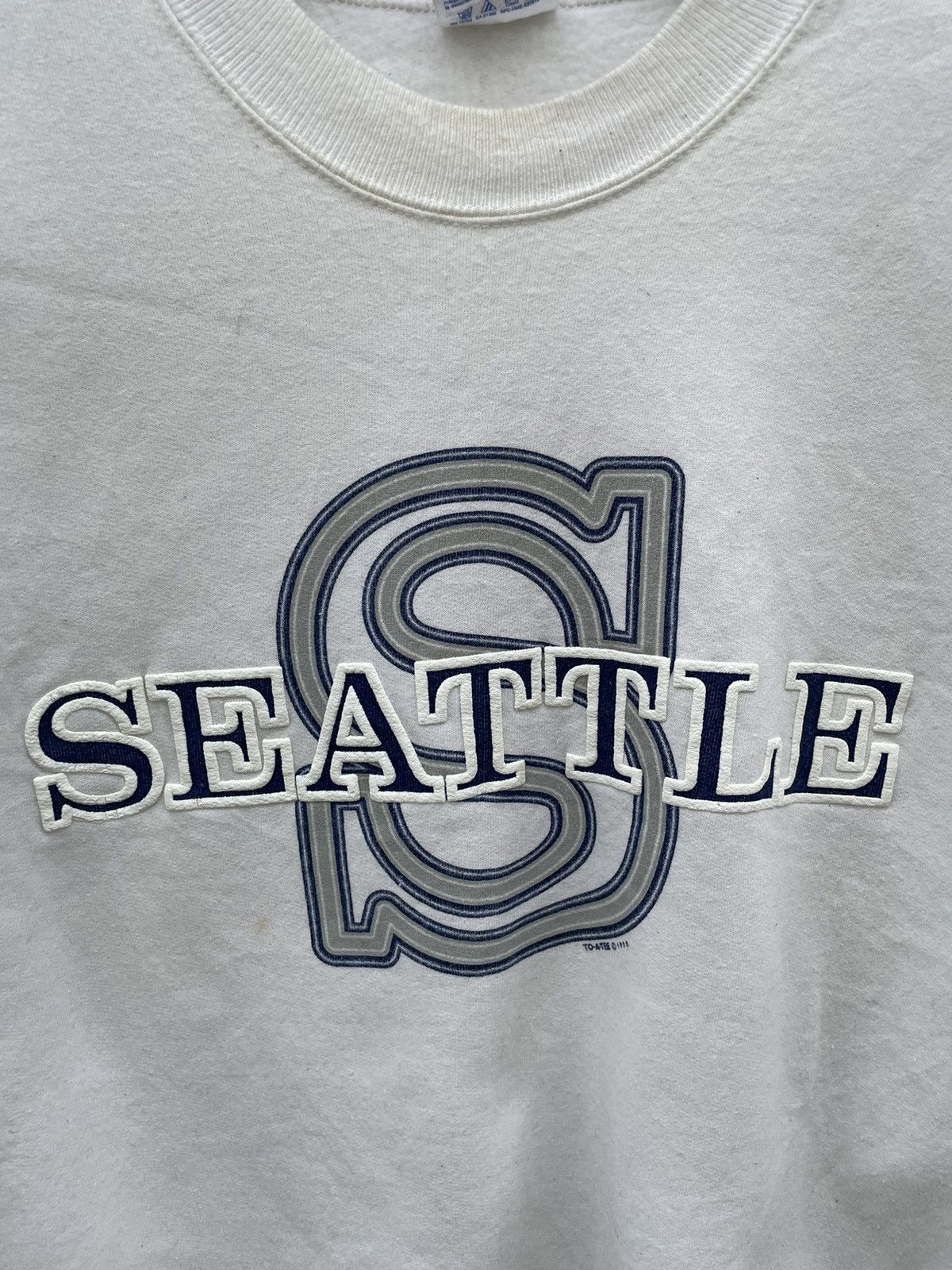 Hanes × MLB × Vintage Vintage 90s Seattle Big Logos Sweatshirt Size US XL / EU 56 / 4 - 4 Thumbnail