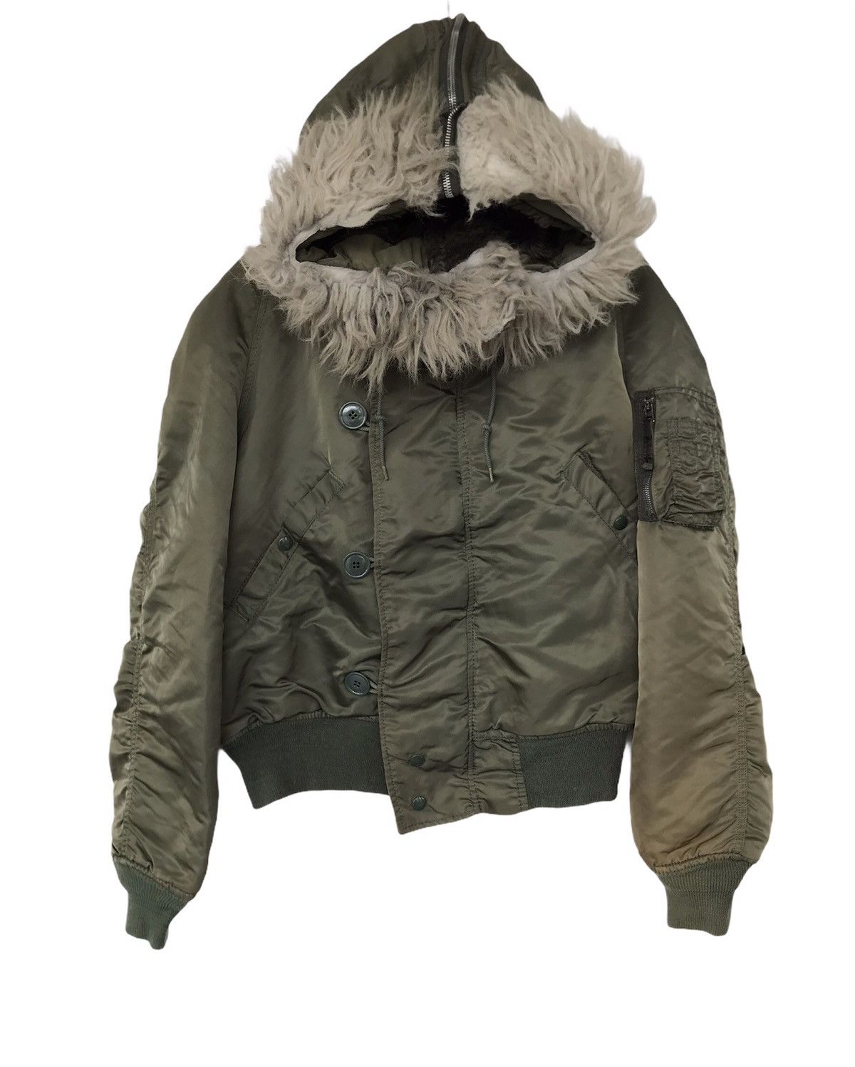 Alpha Industries × Vintage Vintage Alpha Industrie Flying Jacket N-2B Fur Hooded Jacket Size US M / EU 48-50 / 2 - 1 Thumbnail