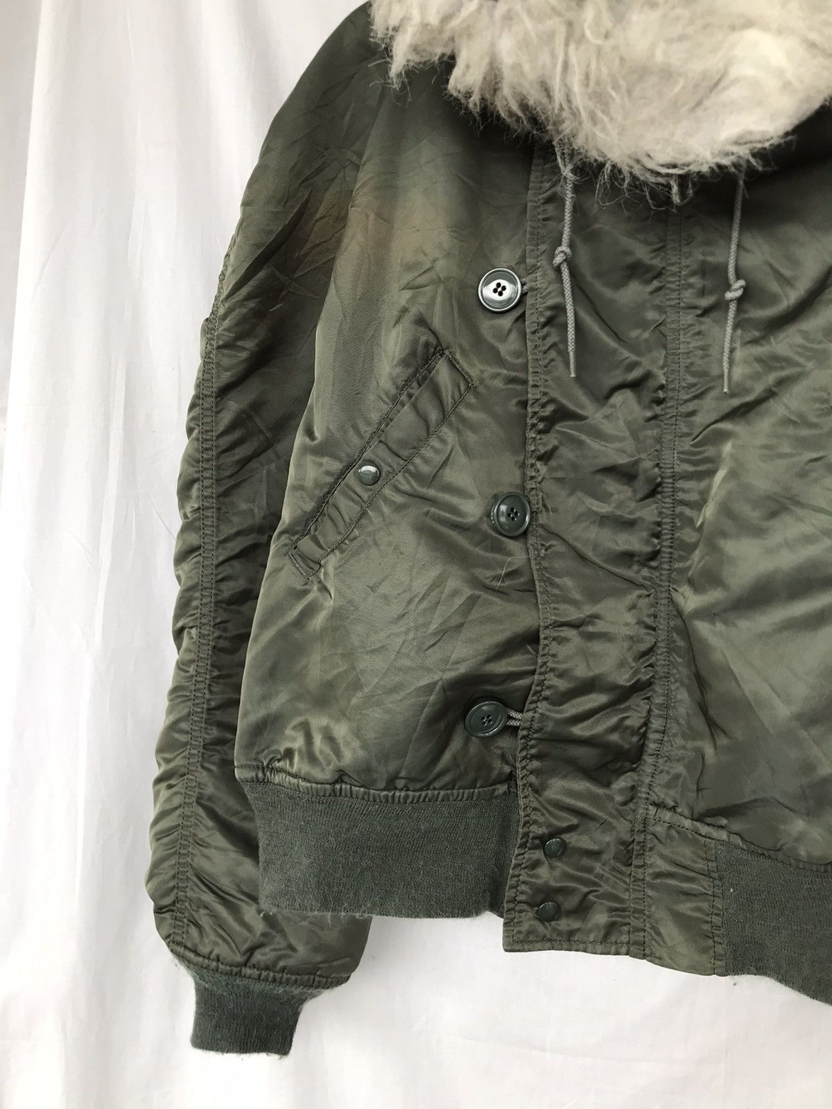 Alpha Industries × Vintage Vintage Alpha Industrie Flying Jacket N-2B Fur Hooded Jacket Size US M / EU 48-50 / 2 - 2 Thumbnail