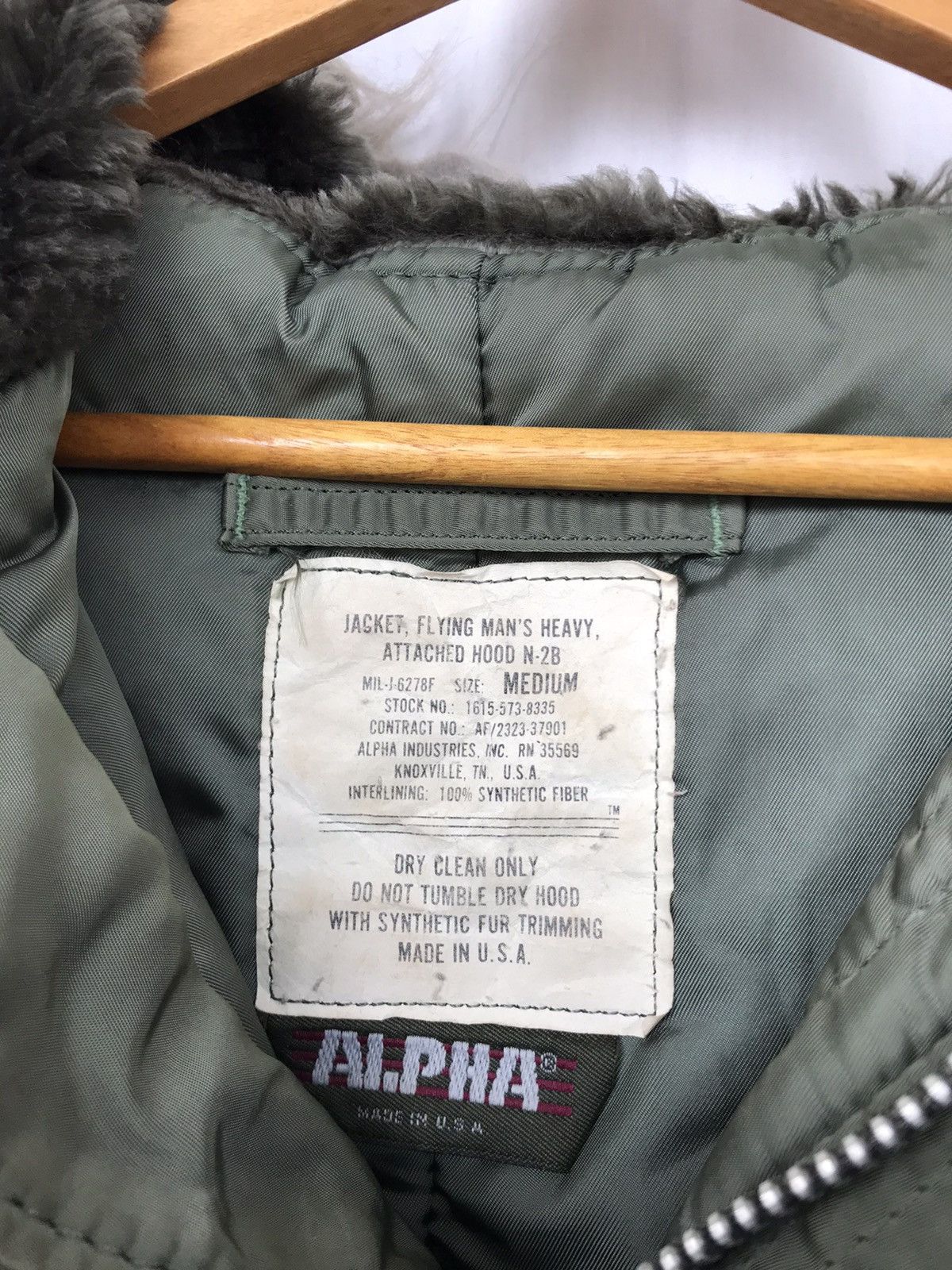Alpha Industries × Vintage Vintage Alpha Industrie Flying Jacket N-2B Fur Hooded Jacket Size US M / EU 48-50 / 2 - 17 Thumbnail