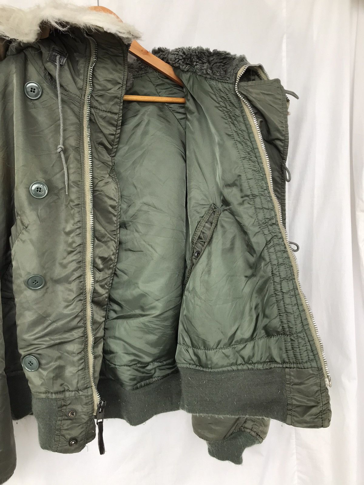 Alpha Industries × Vintage Vintage Alpha Industrie Flying Jacket N-2B Fur Hooded Jacket Size US M / EU 48-50 / 2 - 6 Thumbnail