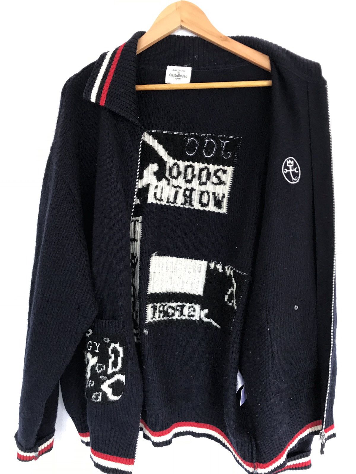 Jean Charles De Castelbajac × Vintage ❗️Sick❗️Vintage JCC 2000 World Knitwear Zipper Size US L / EU 52-54 / 3 - 8 Thumbnail