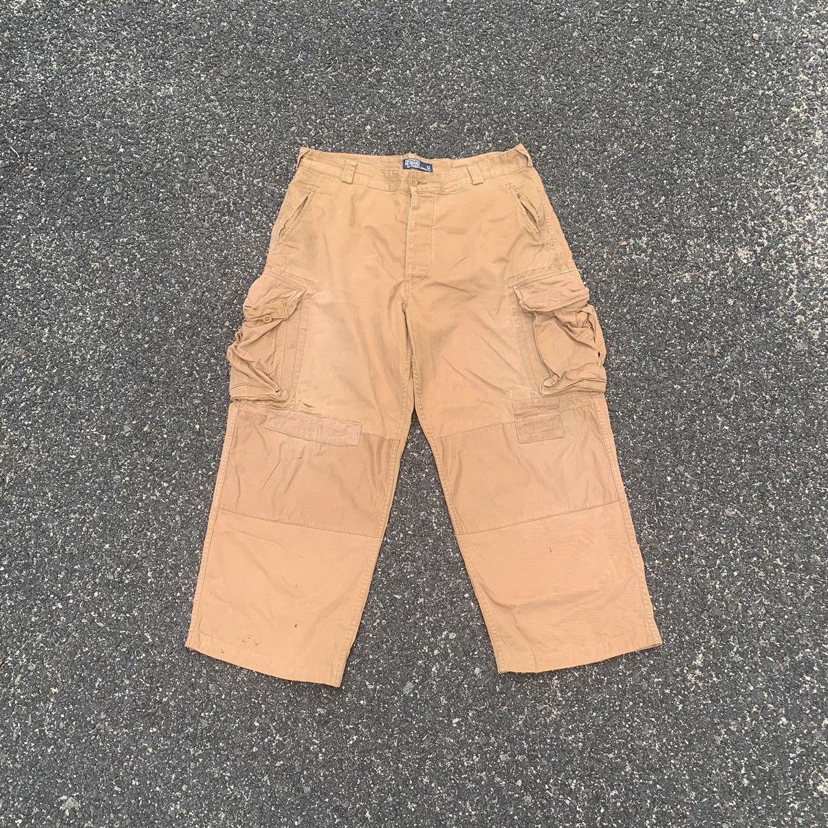 image of Polo Ralph Lauren x Ralph Lauren Polo By Ralph Laurent Utility Faded Big Pocket Baggy Pants in Brow