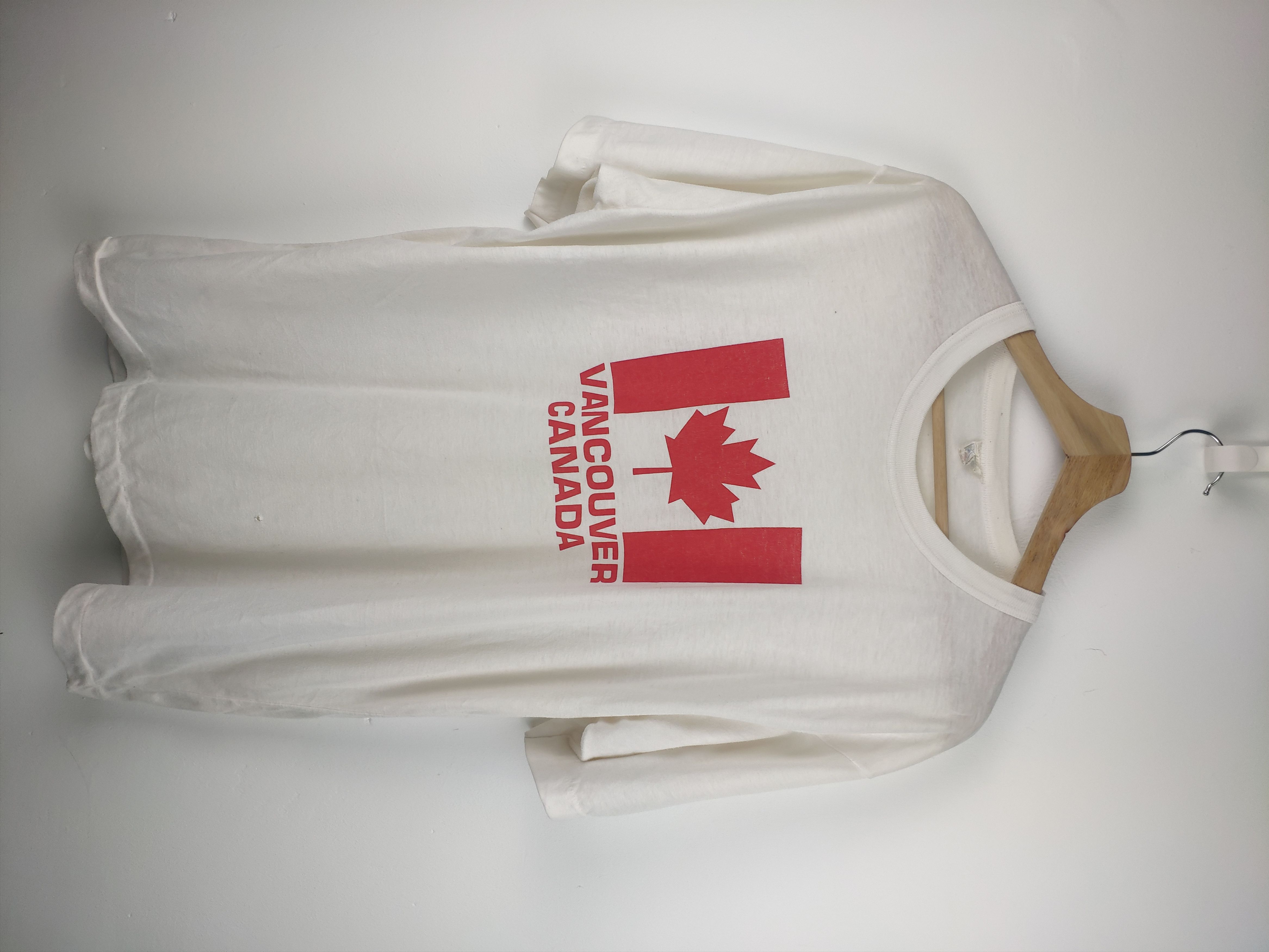 image of Archival Clothing x Vintage Canada Shirt Vancouver Canada Single Stich in White, Men's (Size Medium