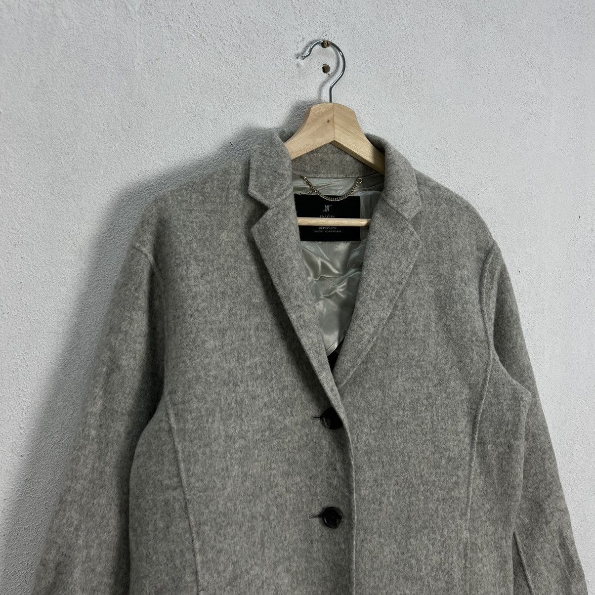 Japanese Brand YOHJI YAMAMOTO BY INED LONG JACKET DOUBLE BREAST WOOL Size US M / EU 48-50 / 2 - 5 Thumbnail