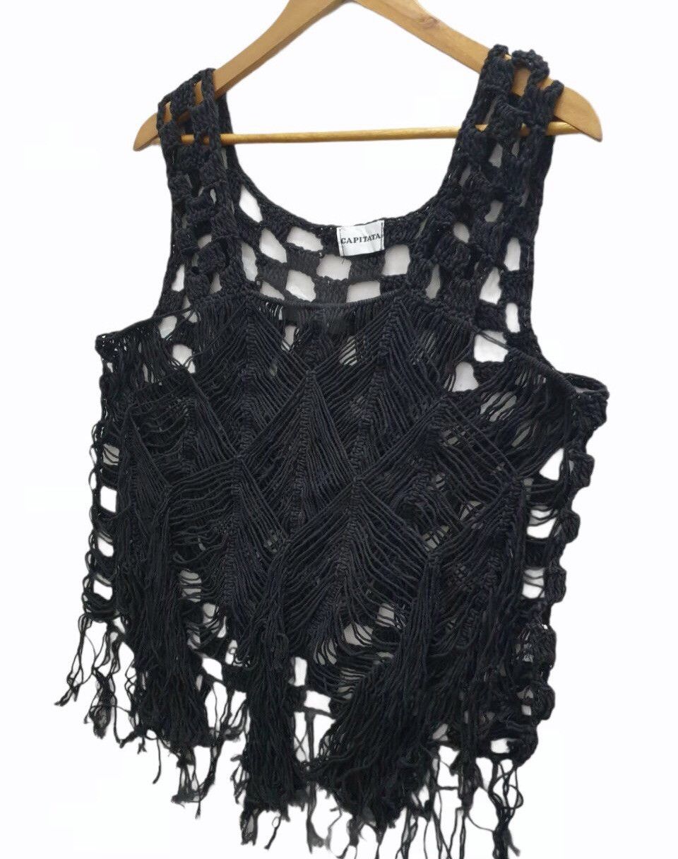 Designer × Japanese Brand × Vintage ❗️Sick❗️🧶 Harajuku Night Capitata Rope Baggy Knit Vest Size US M / EU 48-50 / 2 - 3 Thumbnail
