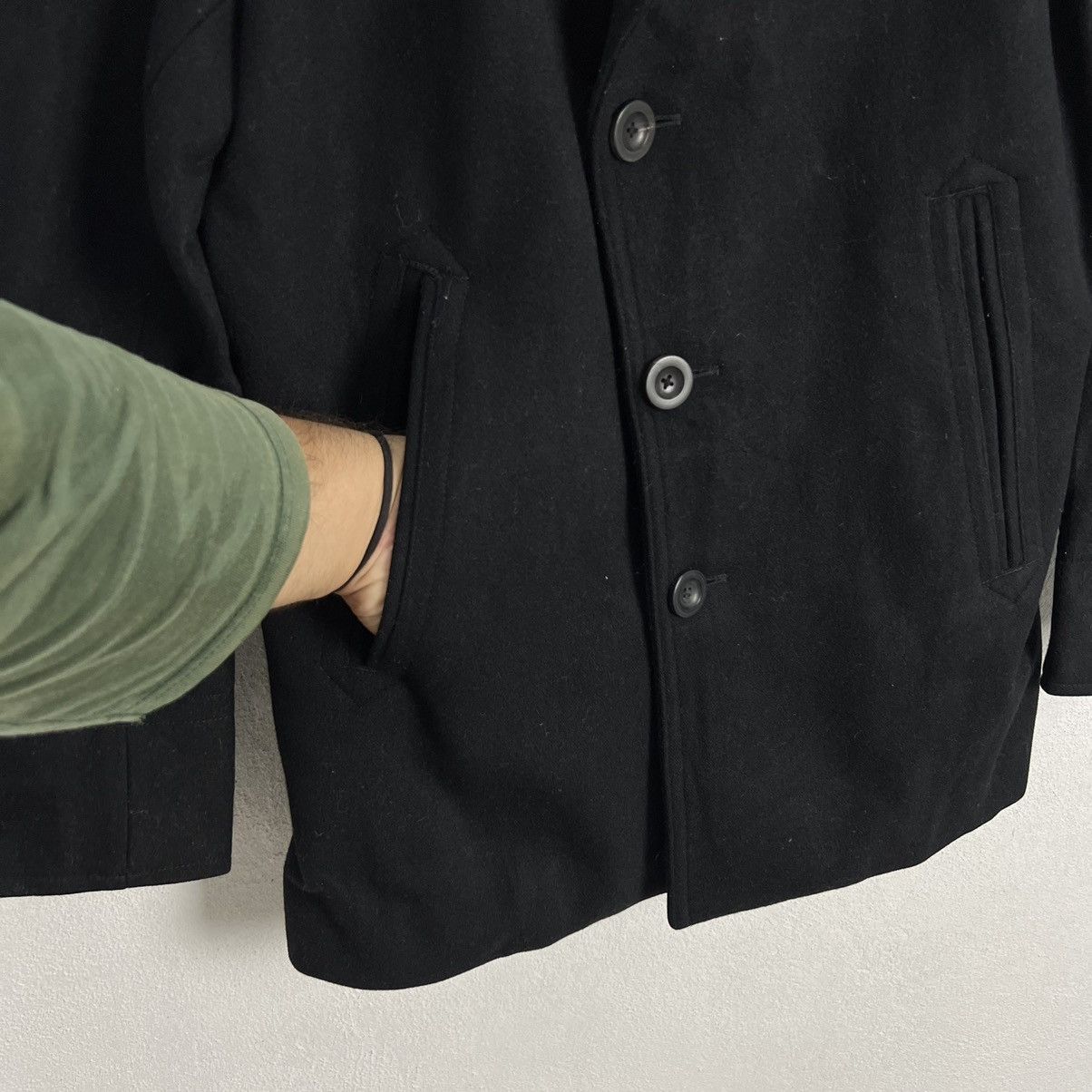 Japanese Brand VINTAGE ULTIMATE BLACK WOOL DOUBLE BREAST JACKET Size US M / EU 48-50 / 2 - 7 Thumbnail