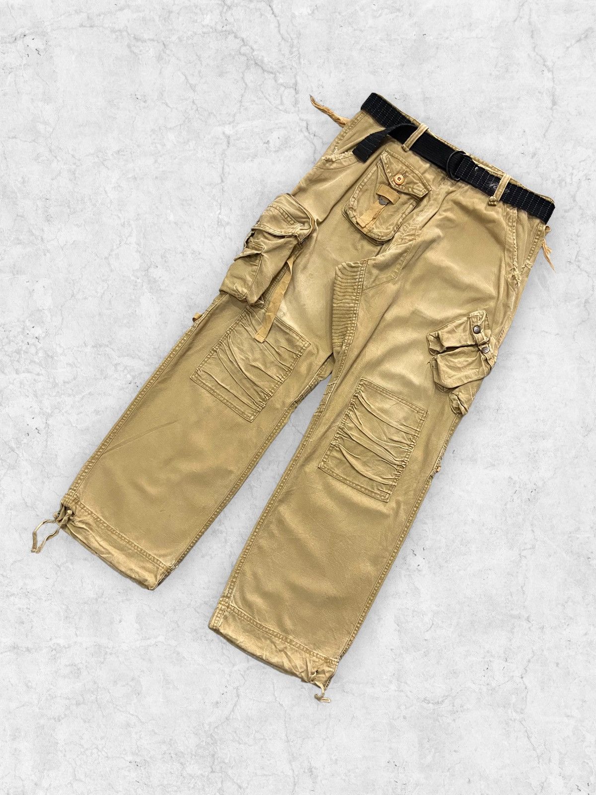 Issey Miyake × Tete Homme Fleet Sheet Baggy Parachute Cargo Multi Pocket Pants Size US 32 / EU 48 - 6 Thumbnail